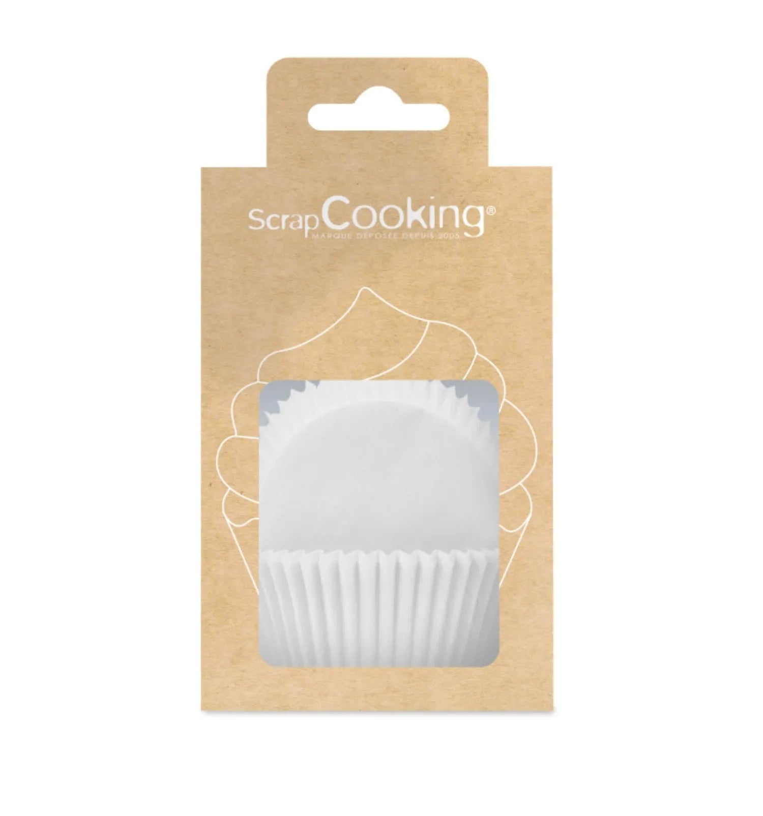 Weiße Papier-Backförmchen von Scrap Cooking, 36 Stück, vielseitig einsetzbar.