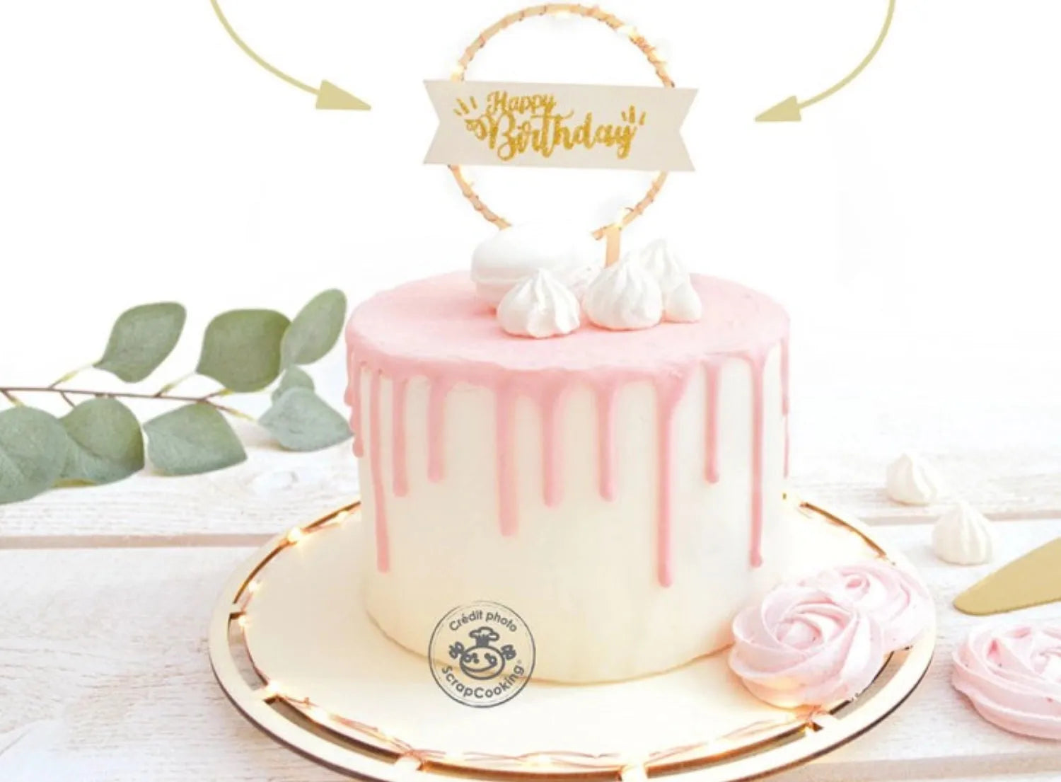 Strahlender LED-Cake Topper von Scrap Cooking für Geburtstagsfreude.