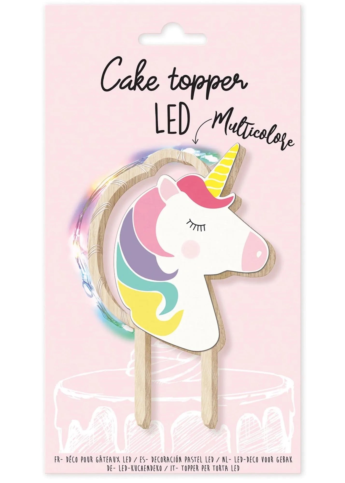 Leuchtender Einhorn Cake Topper von Scrap Cooking für zauberhafte Torten.