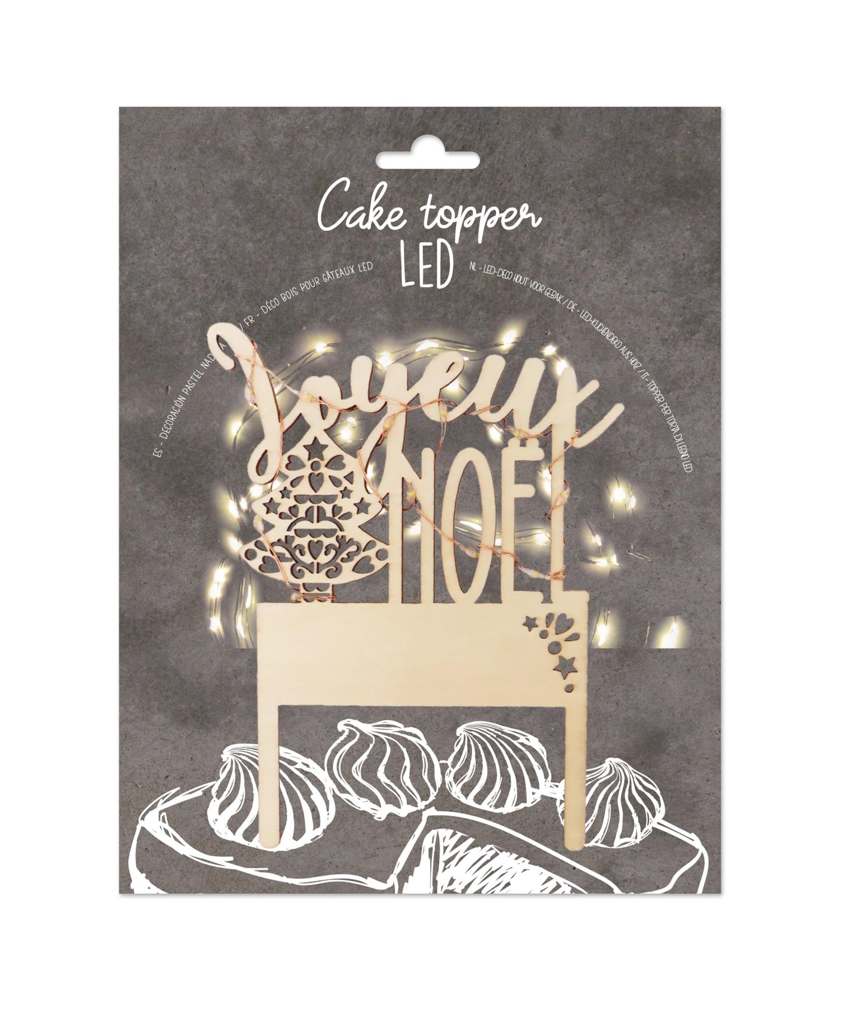 Festlicher LED-Cake Topper Merry Christmas von Scrap Cooking.