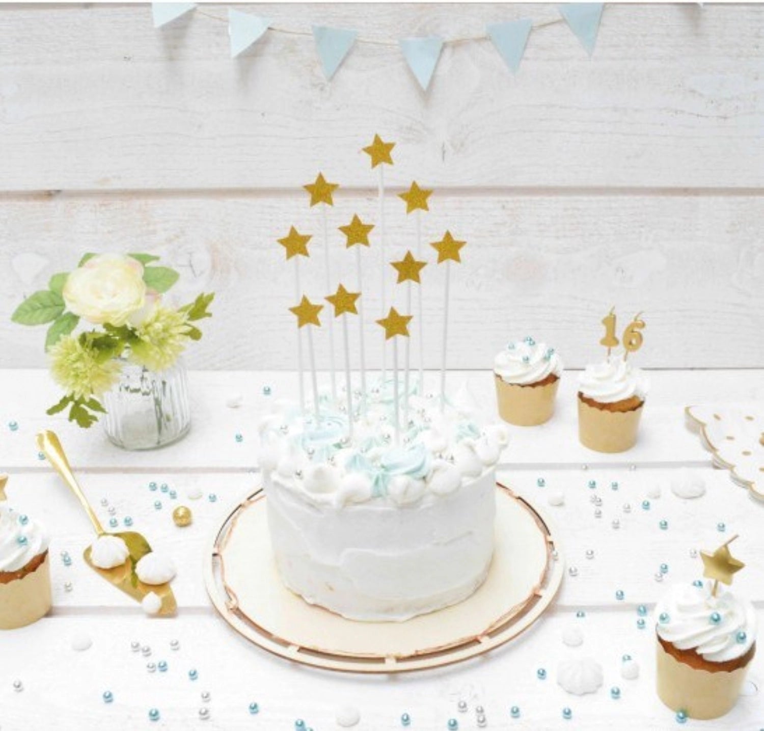 15 pezzi. Set Golden Candles 123 Star
