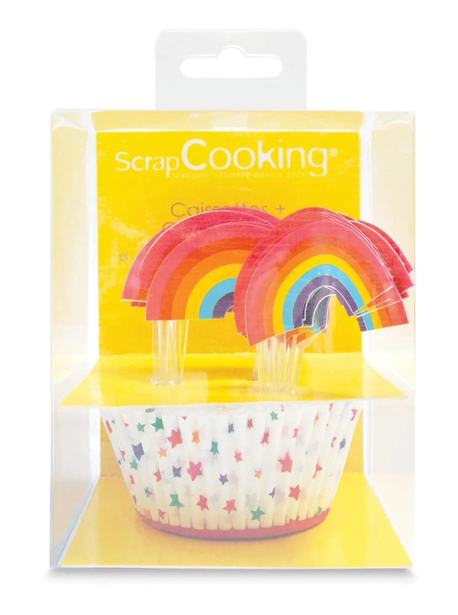 Farbenfrohe Muffinförmchen & Toppers für Regenbogen-Backspaß.