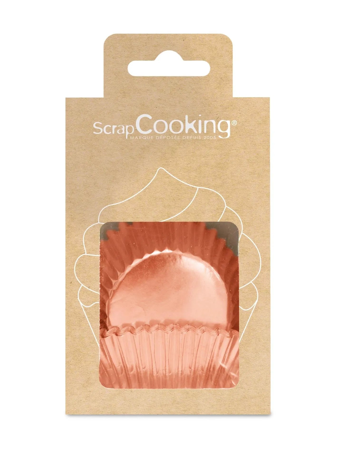 Elegante Cupcake Formen in Rosé Gold, umweltfreundlich und hitzebeständig, ideal für stilvolle Backprojekte. 48 Stück pro Packung.
