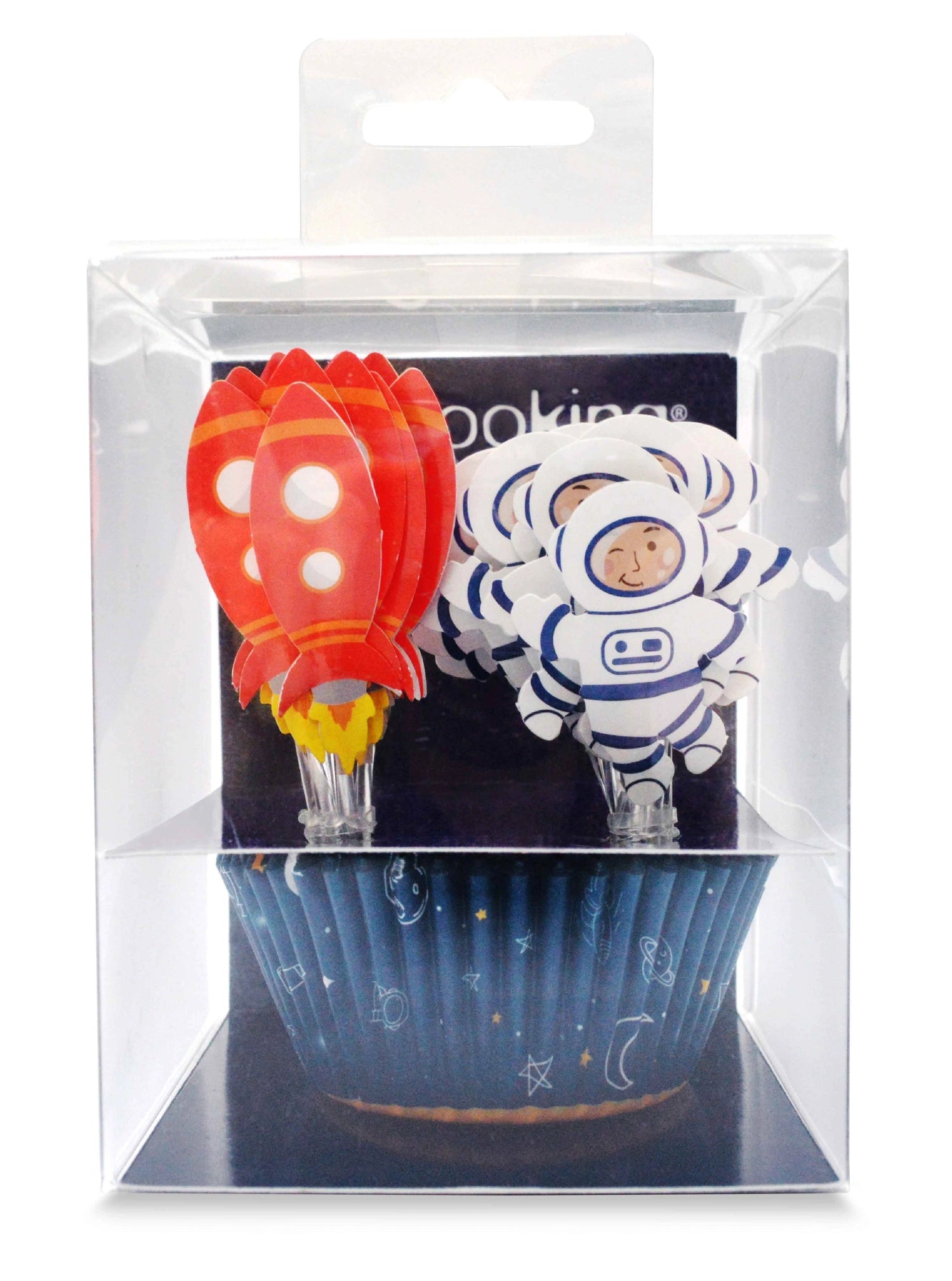 24 Muffinförmchen u. 24 cake toppers Space - KAQTU Design