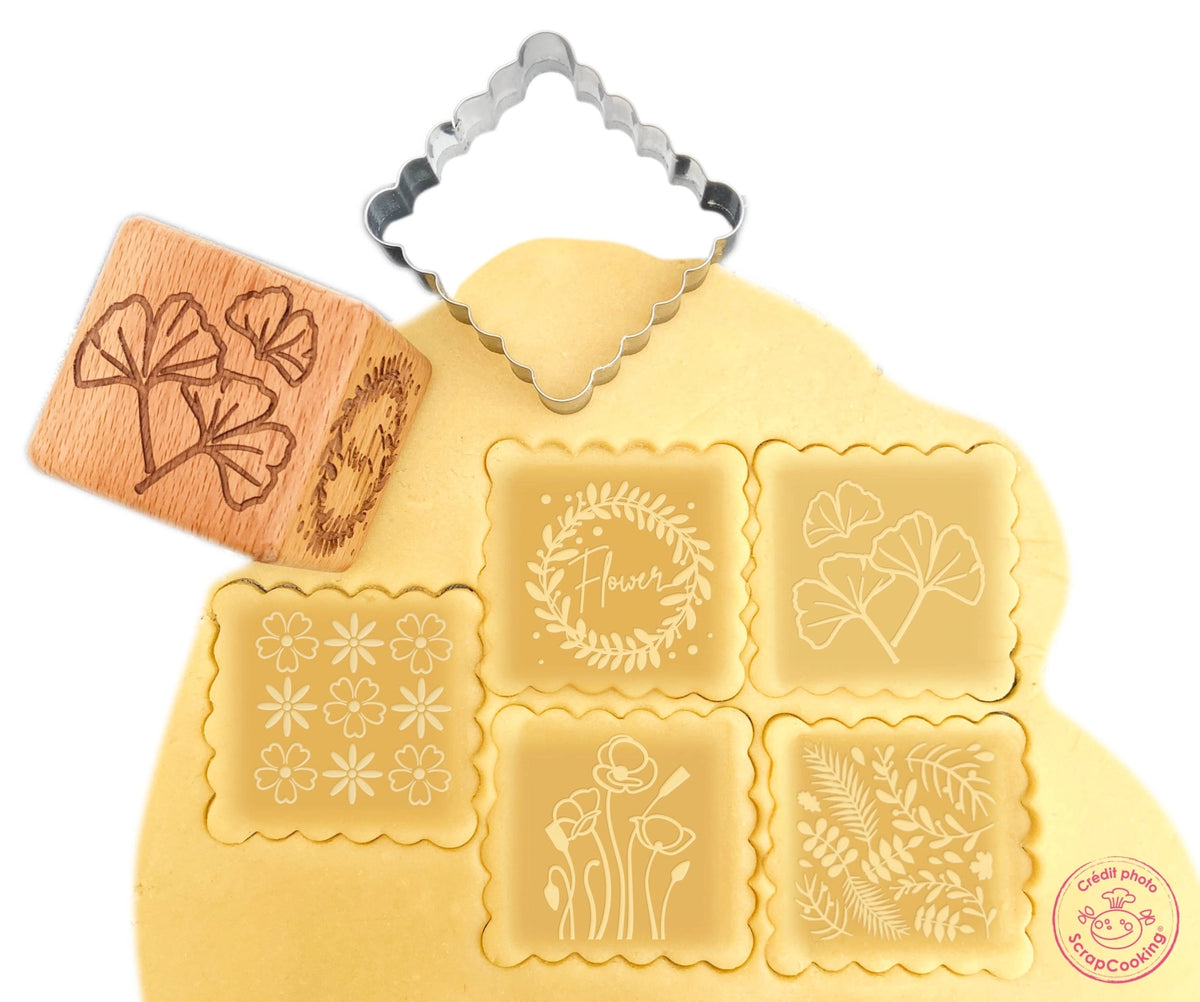 Cookie Stamp, Würfelstempel u. Ausstecher, Blumen in Mehrfarbig präsentiert im Onlineshop von KAQTU Design AG. Küchenhelfer ist von Scrap Cooking