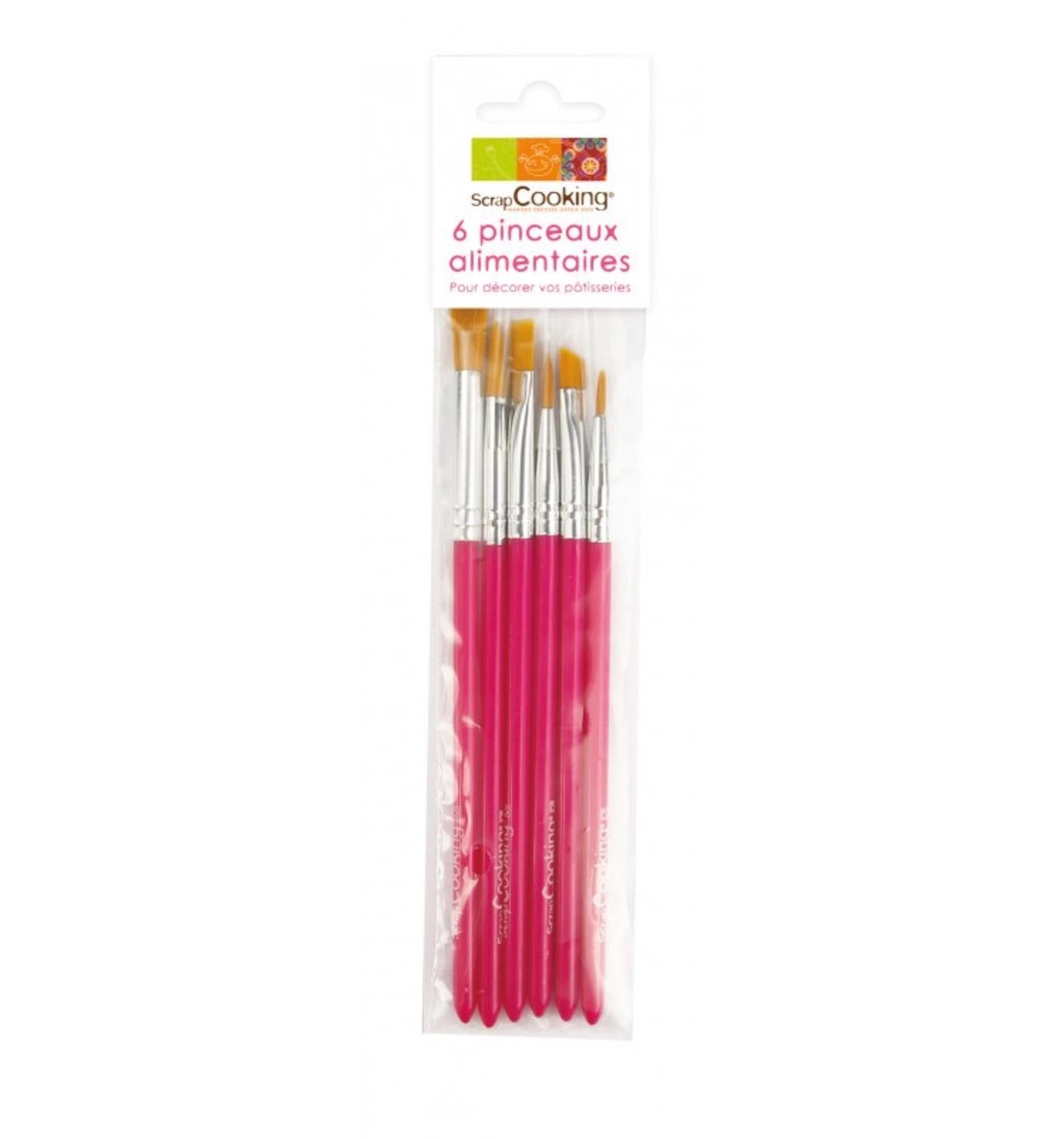 Hochwertiges 6-teiliges Pinselset von Scrap Cooking für kreative Küche.