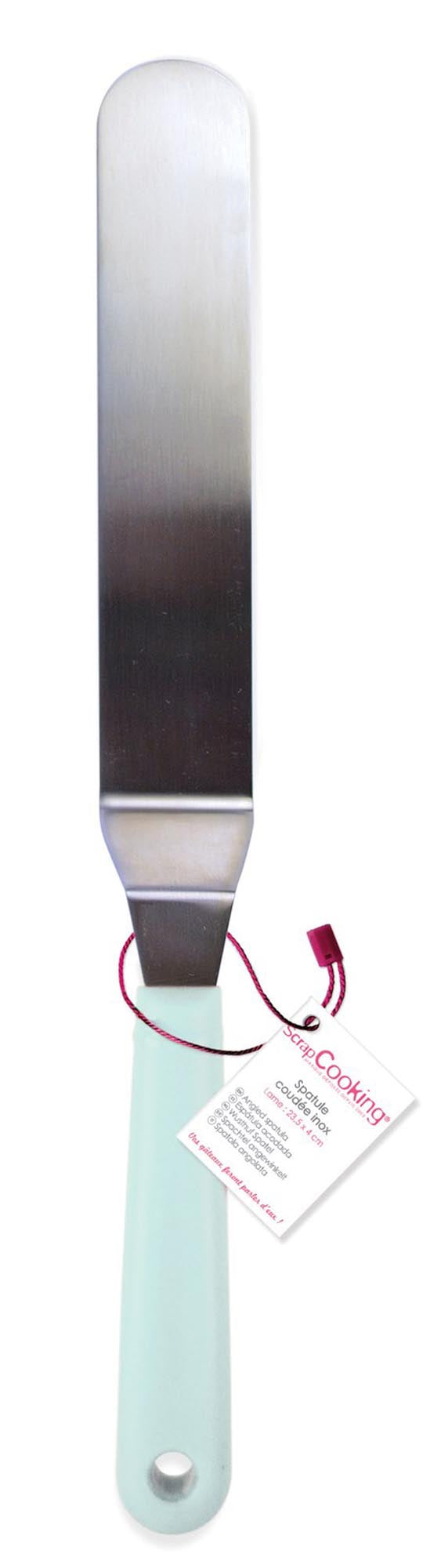 Spachtel angewinkelt, Edelstahl 23.5x4cm in Blau präsentiert im Onlineshop von KAQTU Design AG. Backutensilien ist von Scrap Cooking