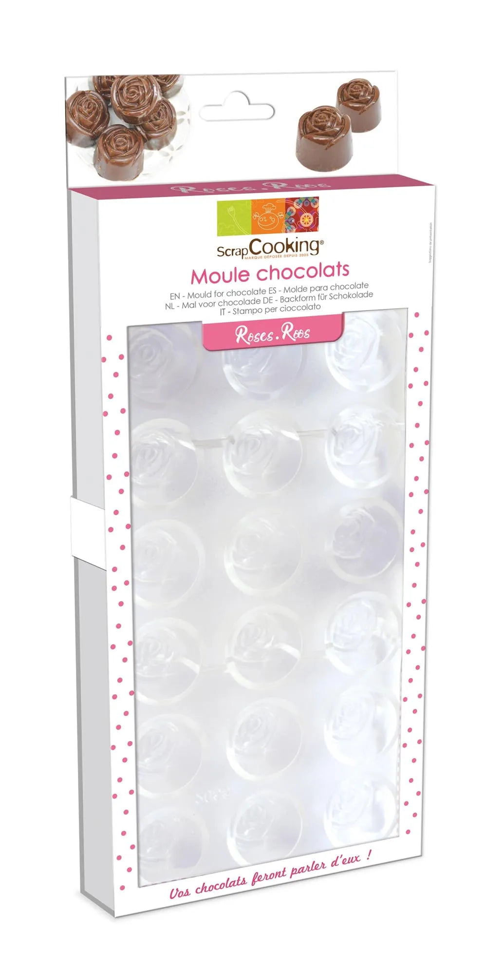 Elegante Rosen-Schokoladenform von Scrap Cooking für edle Kreationen.