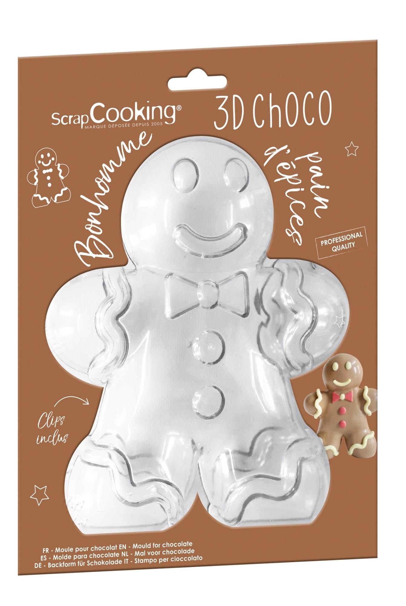 3D Schokoladenform Lebkuchenmann von Scrap Cooking für süße Kreationen.