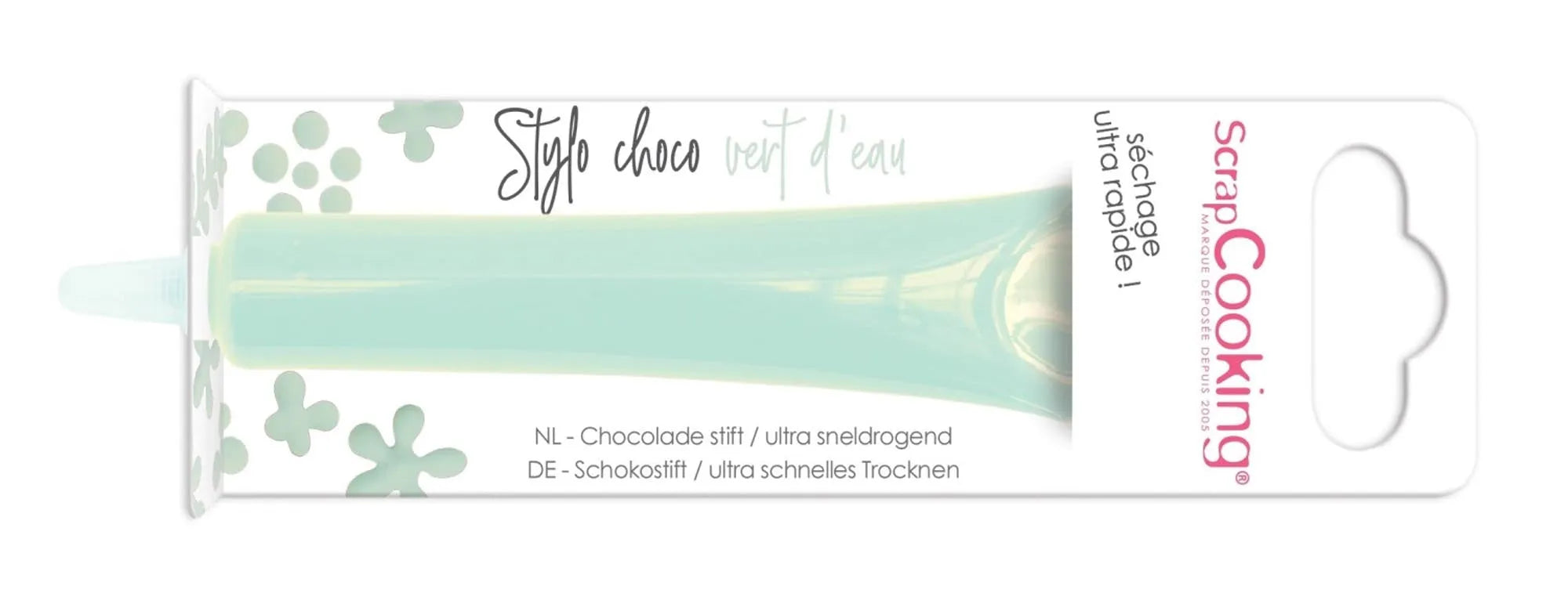 Aquagrüner Schokoladenstift von Scrap Cooking: Perfekt für kreative, köstliche Dekorationen auf Torten und Desserts.