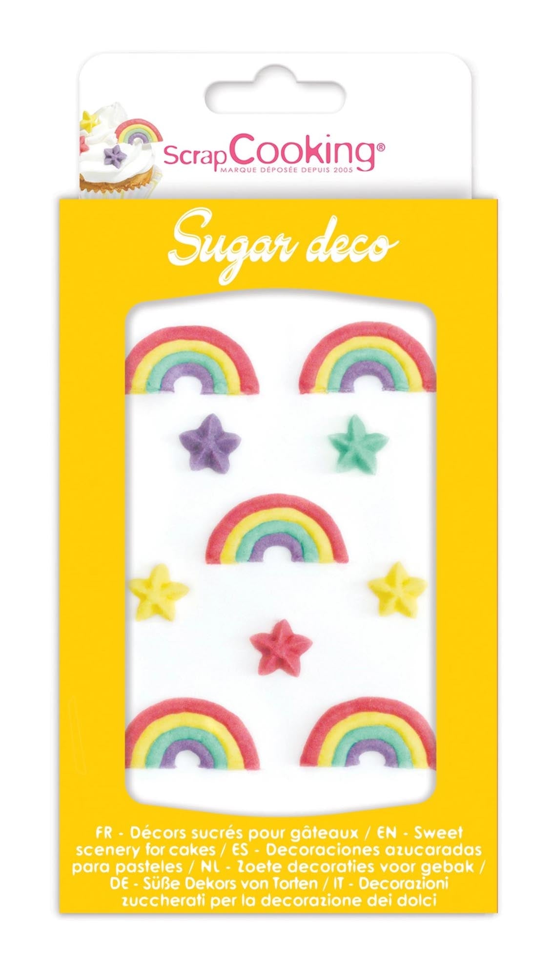 10 pezzi di decorazione dello zucchero arcobaleno e stelle