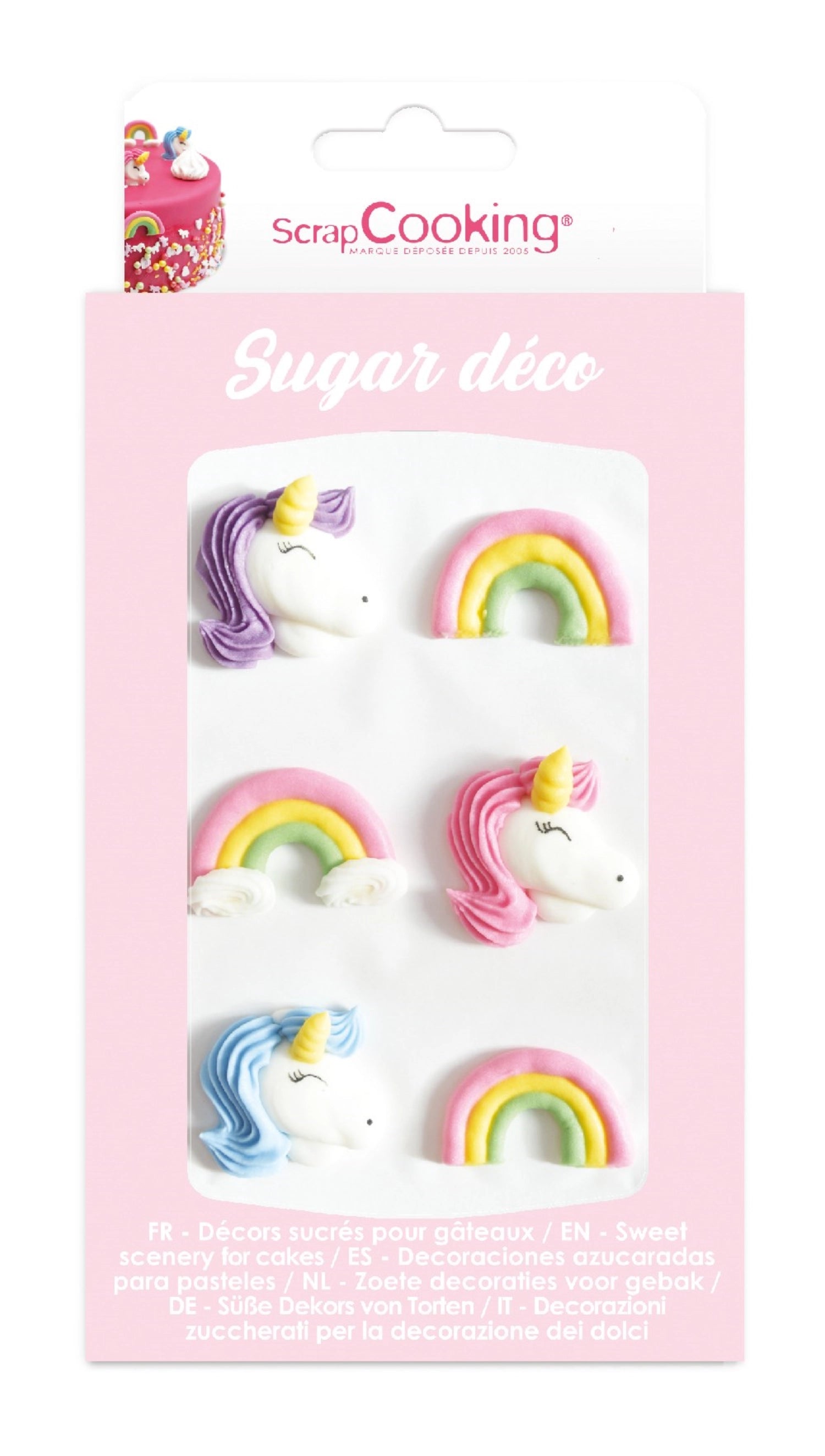 6 pieces. Sugar decoration unicorn