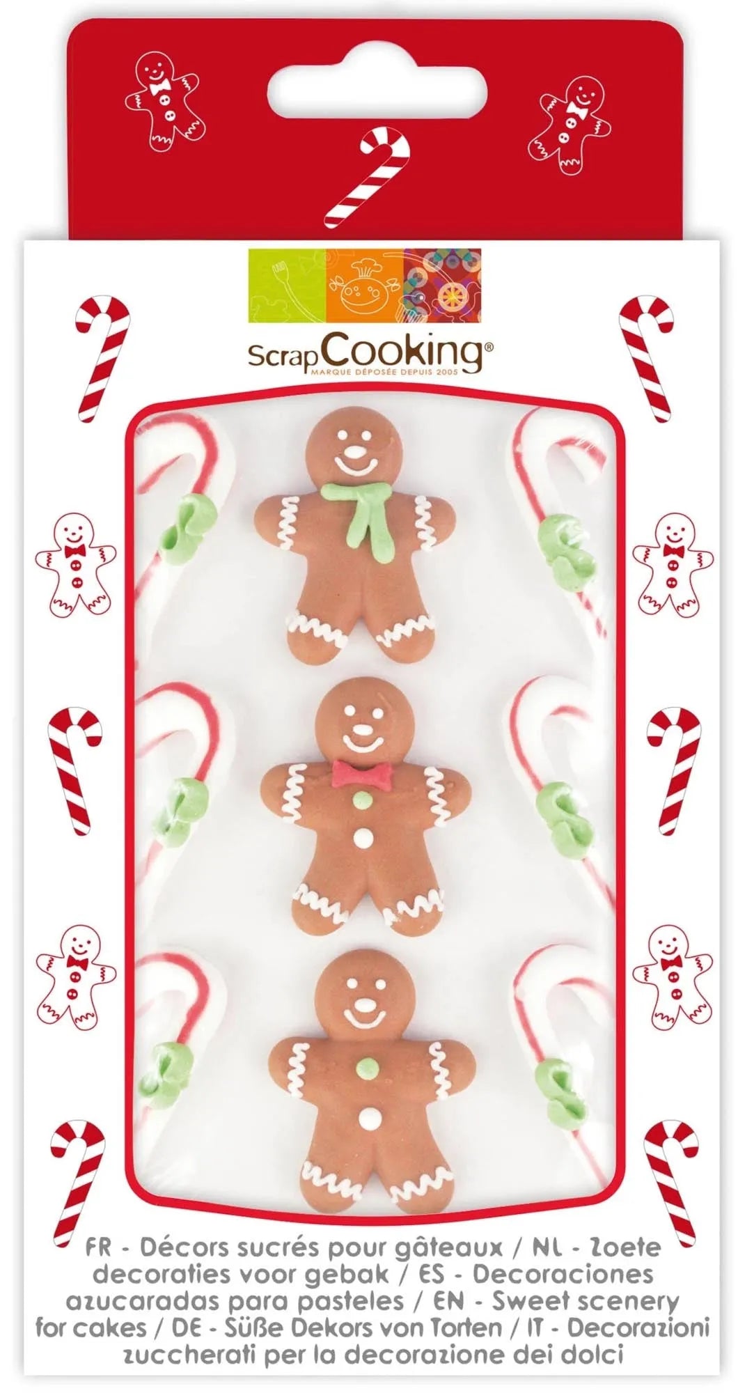 Süße 3cm Zucker-Lebkuchenmänner von Scrap Cooking: Perfekte Deko für Plätzchen & Torten, ideal für festliche Weihnachtsbäckerei.
