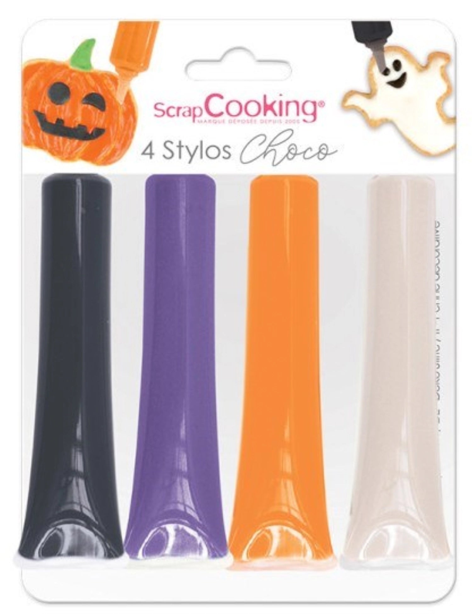 Kreative Halloween-Schokostifte: 4x25g, ideal für festliche Kuchen-Deko. Lebendige Farben, präzise Anwendung. Perfekt für Backfans!
