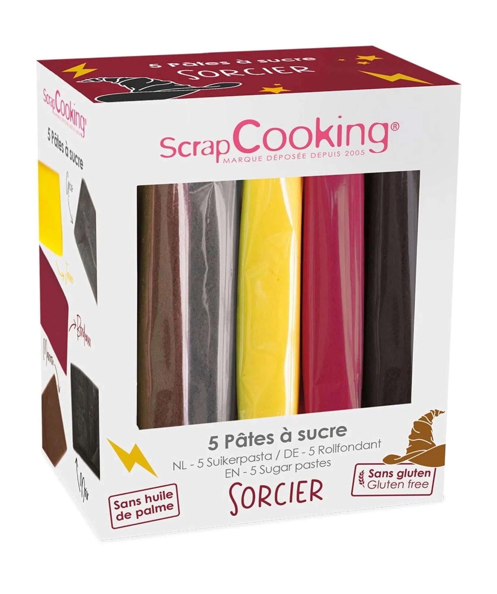 5er Set Zuckerpasten Zauberei von Scrap Cooking: 5x80g bunte, formbare Pasten für kreative Torten, Cupcakes & Kekse. Perfekt für jeden Anlass!