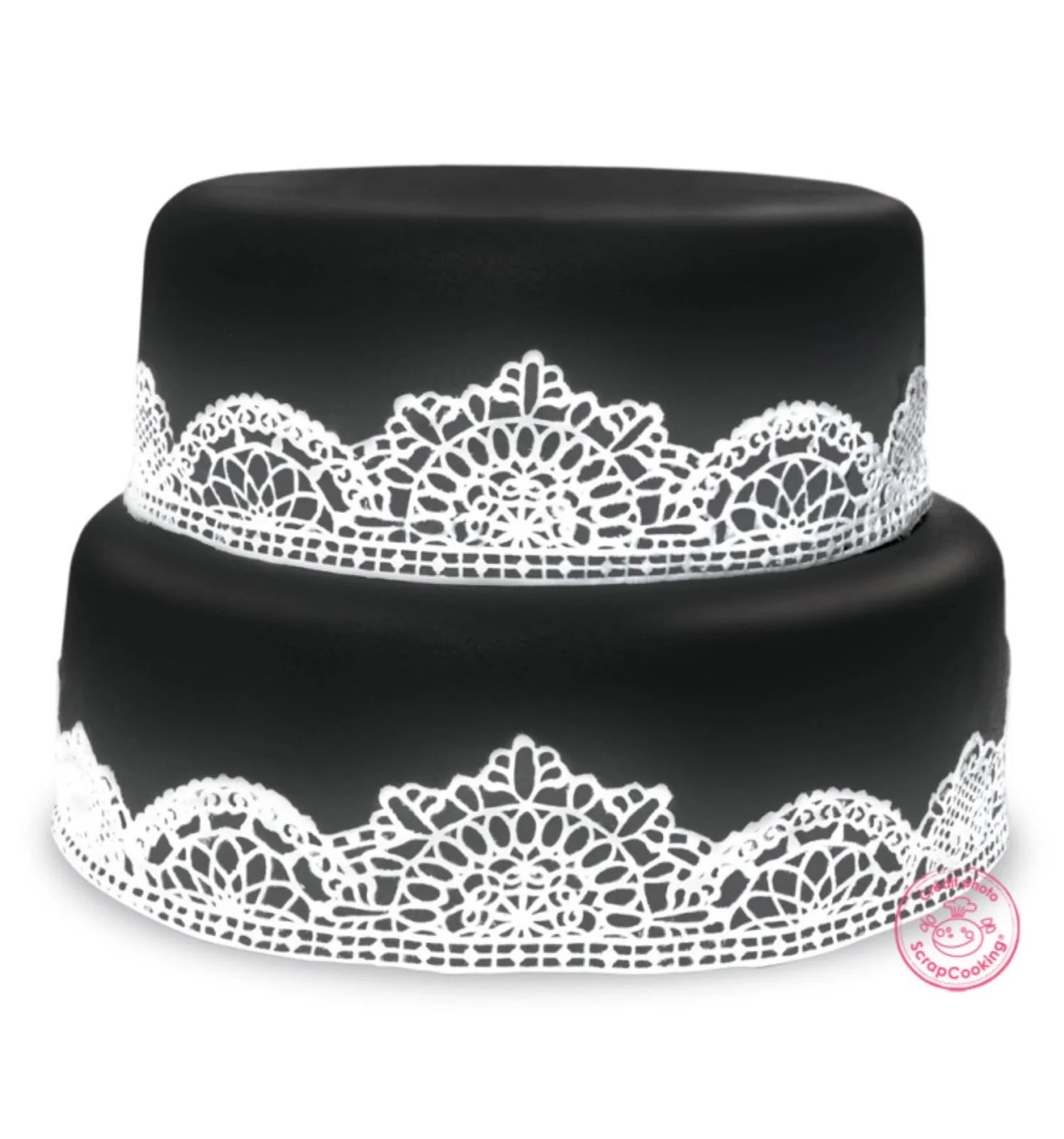 Schwarzer Fondant D36cm, ideal für edle Tortenkreationen.
