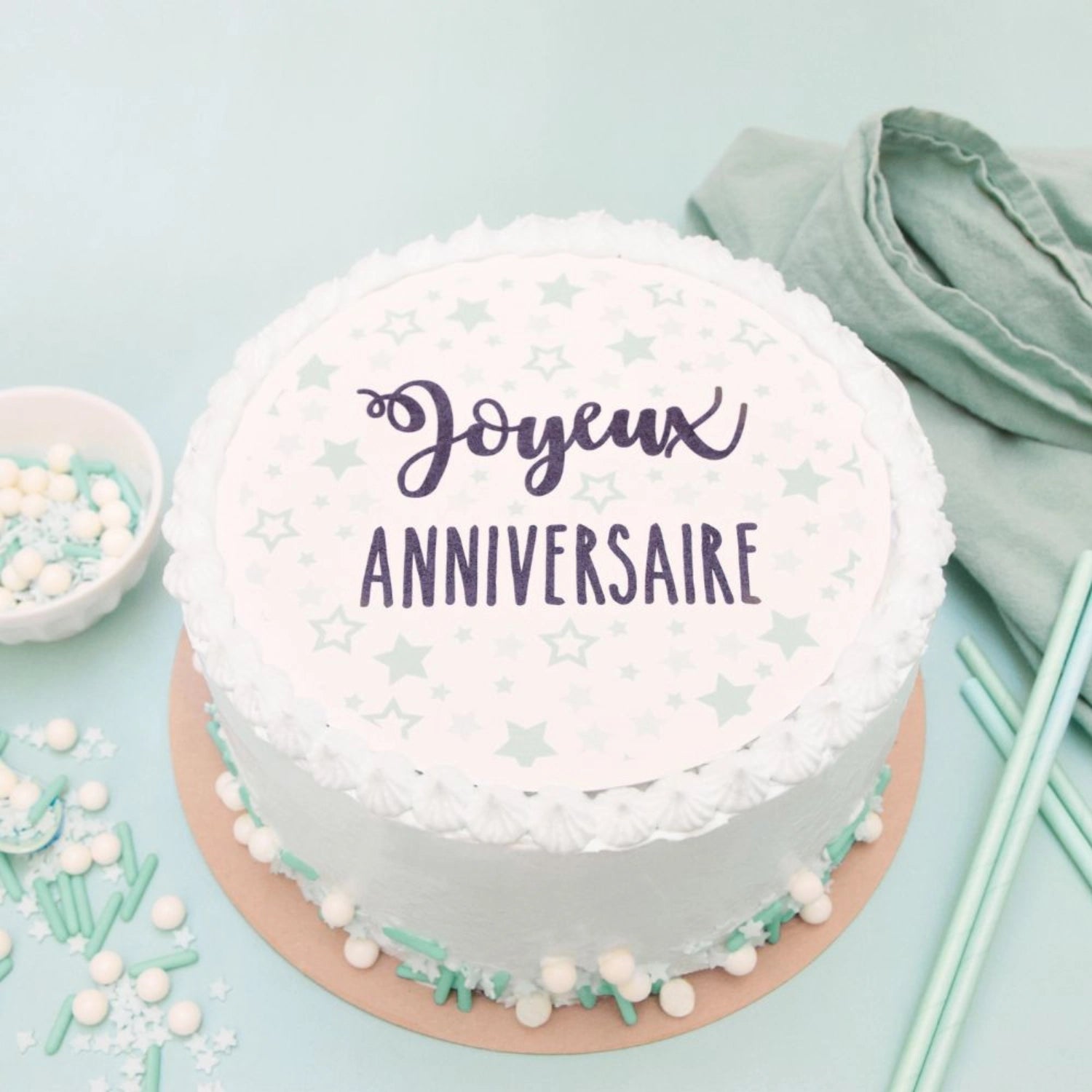 Tortenaufleger aus Zuckerpaste Geburtstag D18cm