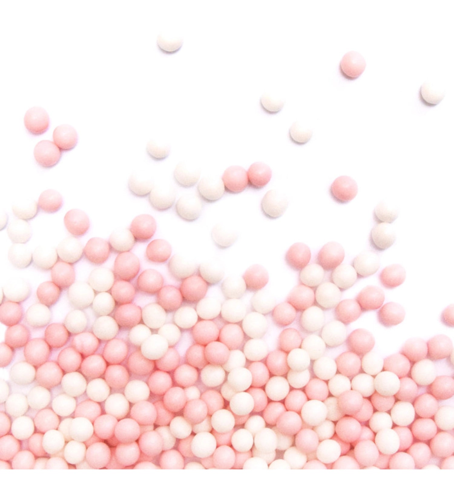 Decorative sugar pearls white pink 55g