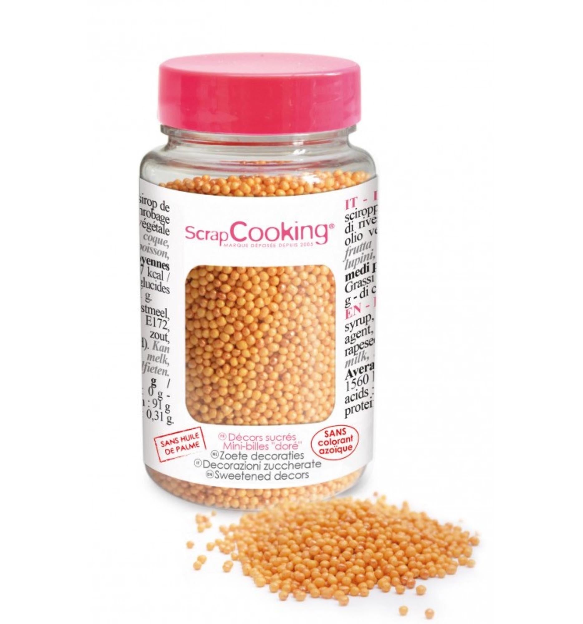 Decoration sugar mini balls gold 80g