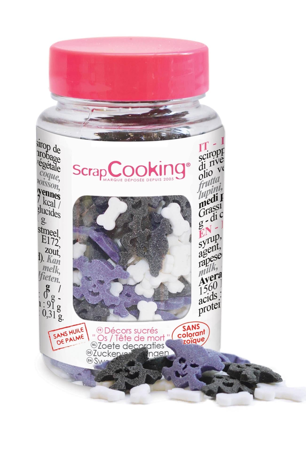Spooky Glasknochen & Totenkopf Zucker für Halloween, 50g von Scrap Cooking.