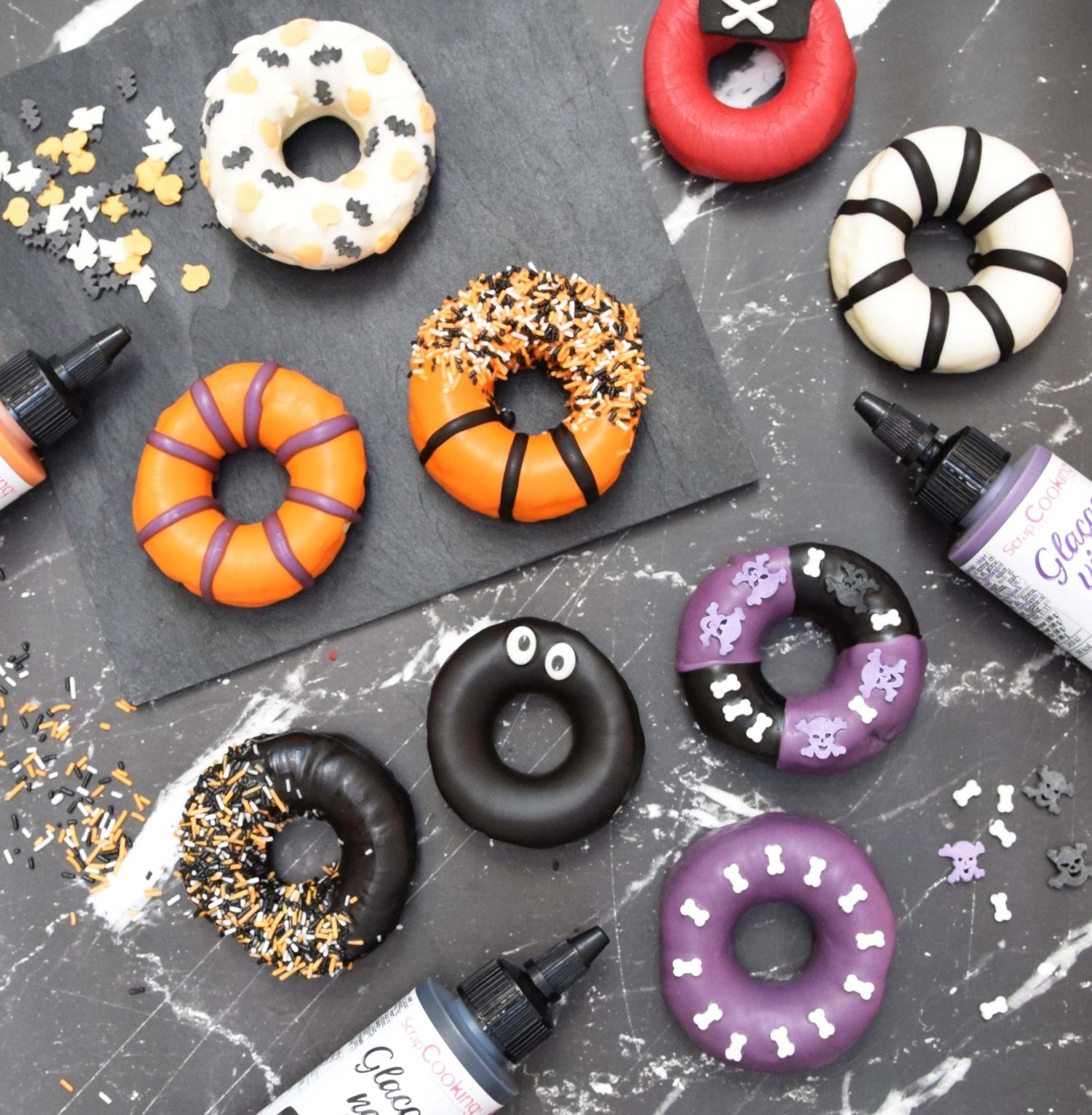 Halloween Deko: Zucker-Glasknochen & Totenkopf, 50g von Scrap Cooking.