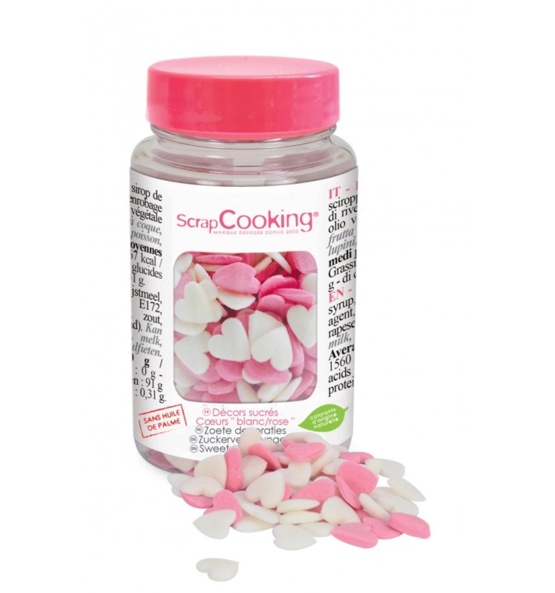 Süsse Deko Zucker Herzen in Weiss und Rosa, ideal für Torten, Cupcakes und Kekse. Perfekt für Hochzeiten und Valentinstag.
