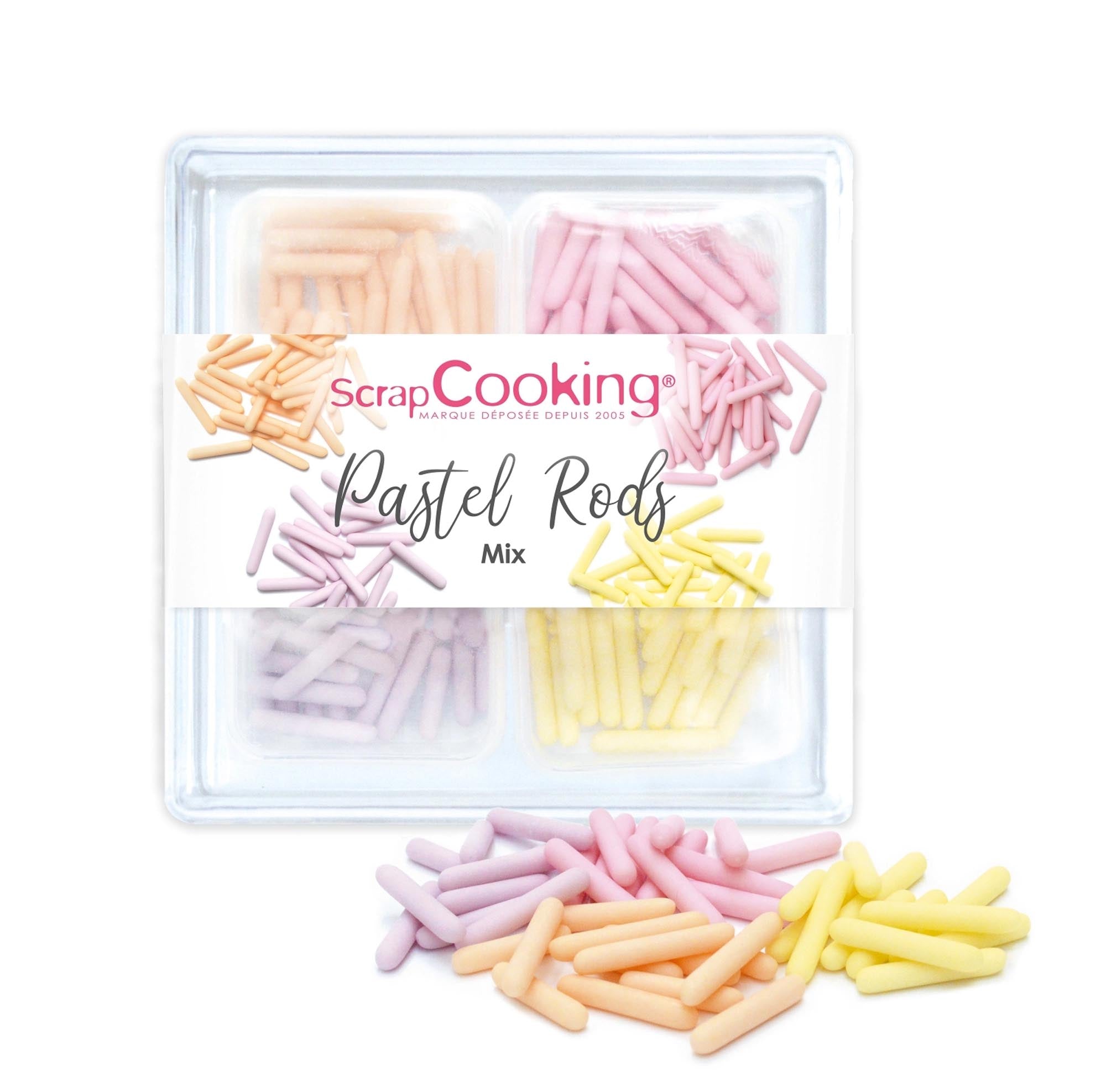Pastellfarbene Zuckerdekors für kreative Backideen, 4er Set, 60g.
