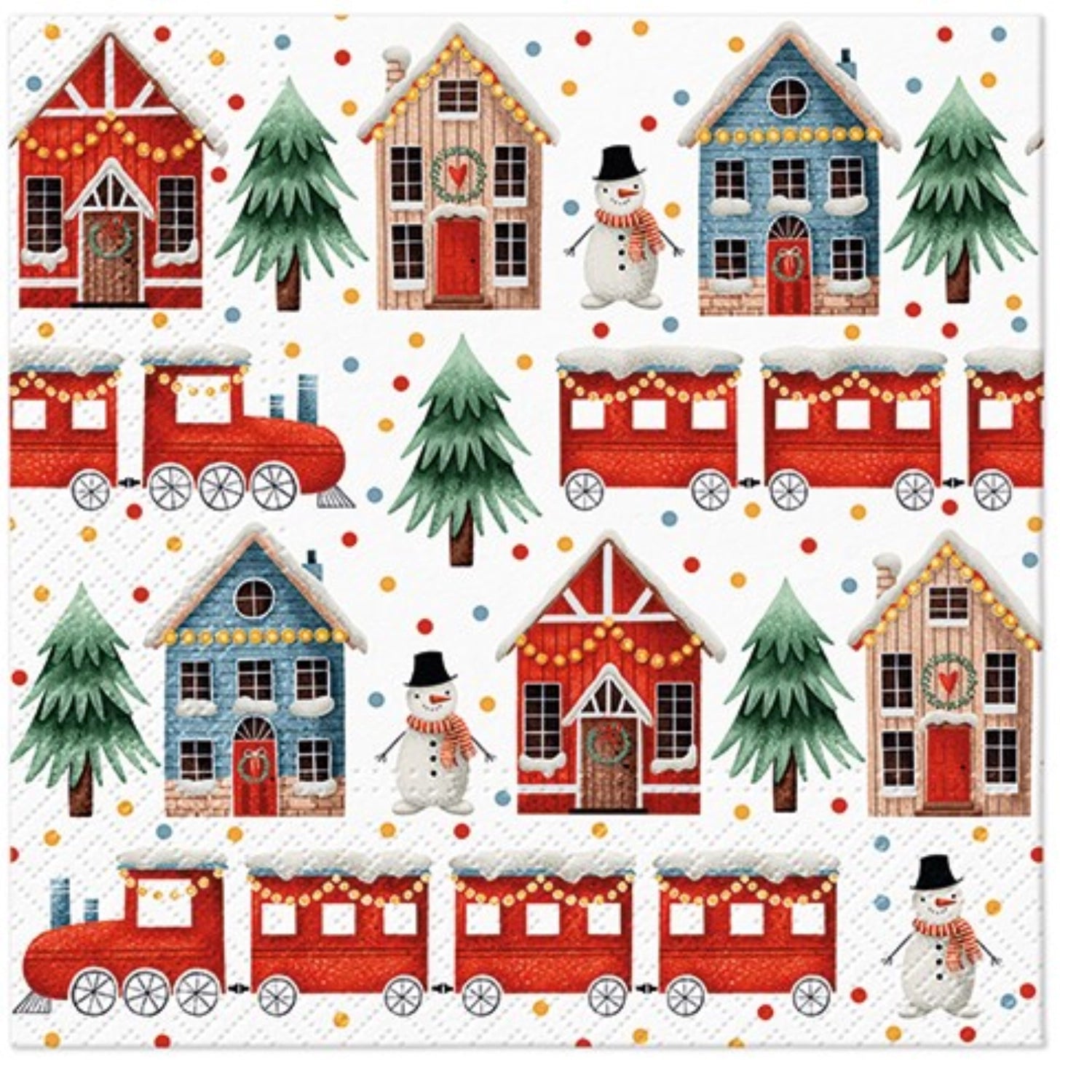 Servietten Lunch 20x Cozy Christmas town, 33x33 cm in Mehrfarbig präsentiert im Onlineshop von KAQTU Design AG. Servietten ist von PAW