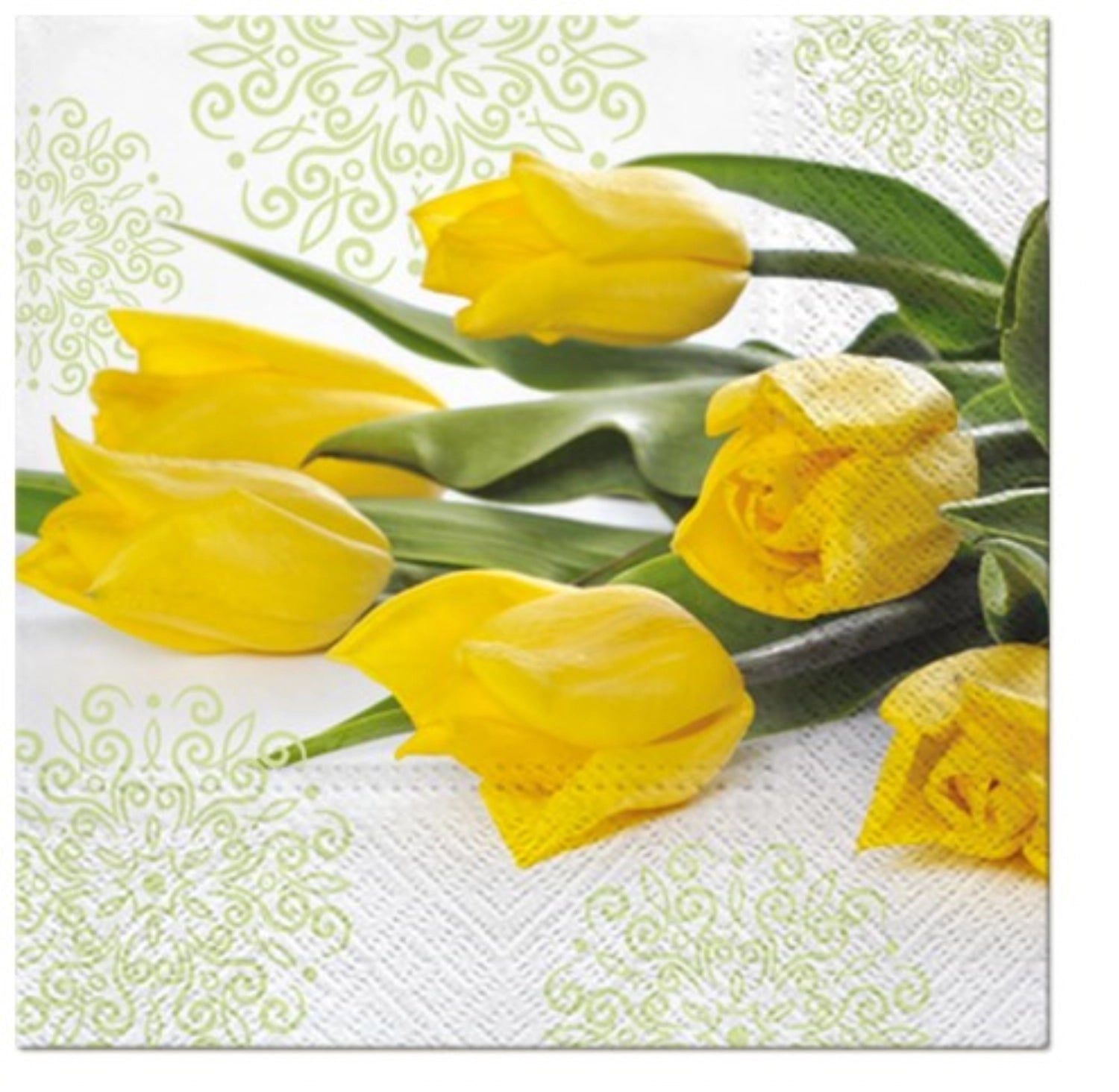 Servietten Lunch 20x Tulpen gelb, 33x33cm - KAQTU Design