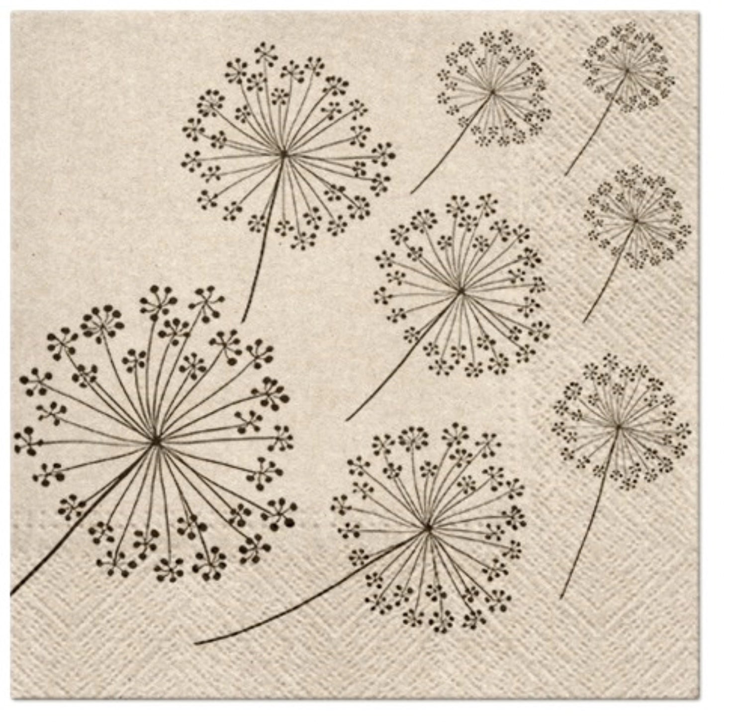 Servietten Lunch 20x We care Löwenzahn, 33x33cm in Beige präsentiert im Onlineshop von KAQTU Design AG. Servietten ist von PAW