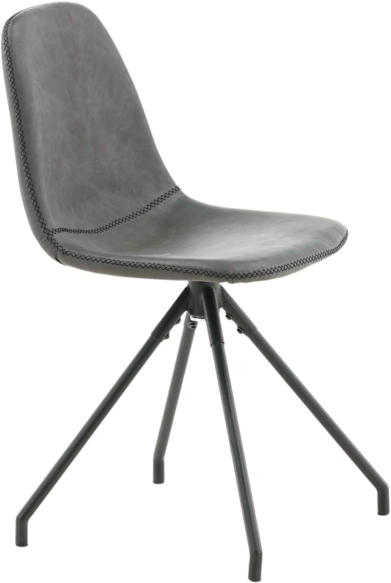Der Polar Drehstuhl von Venture Home: Elegantes Design, drehbar, schwarzes Kunstleder, stabiler Metallrahmen, ideal für modernes Esszimmer.