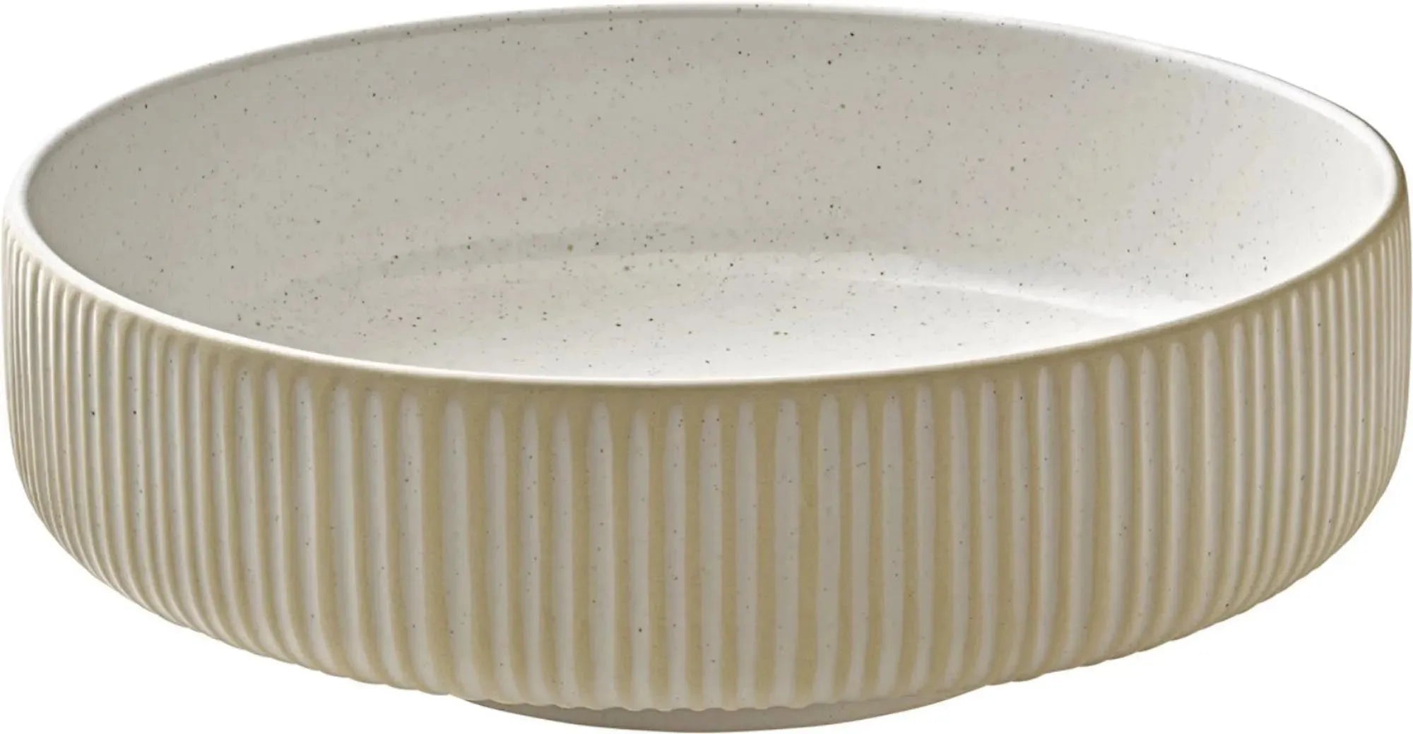 Elegante, robuste Schüssel aus Steinzeug, 21cm, 1.46L, ideal für Salate, Beilagen, spülmaschinenfest, zeitloses Reliefdesign.