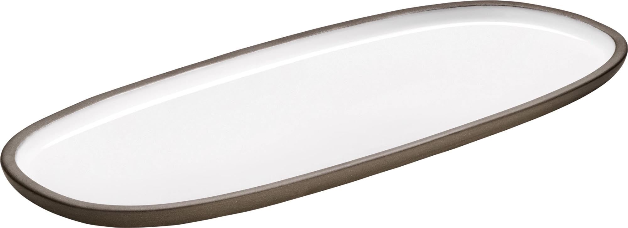 Playground ReNew Platte oval weiss 35x15cm
