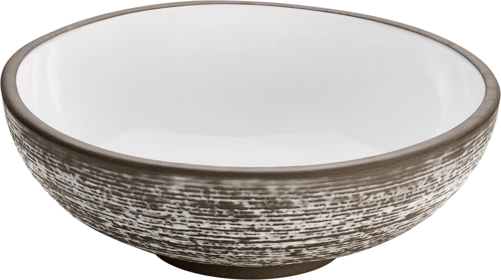 Elegante 14cm Schüssel aus robustem Steinzeug, weiß, mit Relief-Design. Ideal für Salate, Snacks, spülmaschinenfest. Schönwald Qualität.