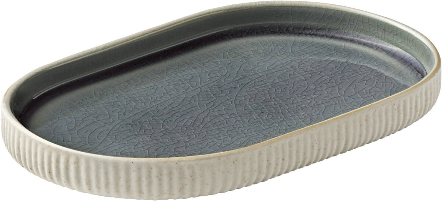 Parco giochi nara piastra ovale rilievo grigio 18 cm