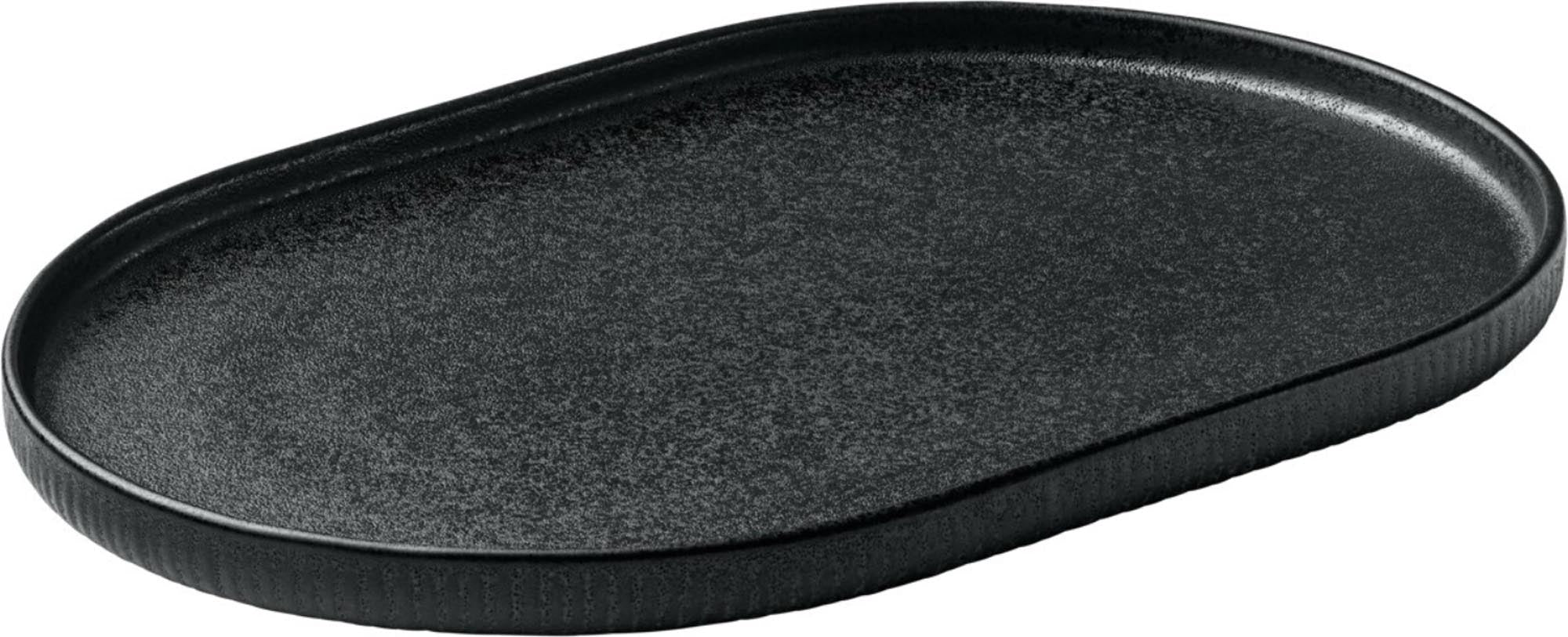 Playground Nara plate oval relief <tc>schwarz</tc> 30cm