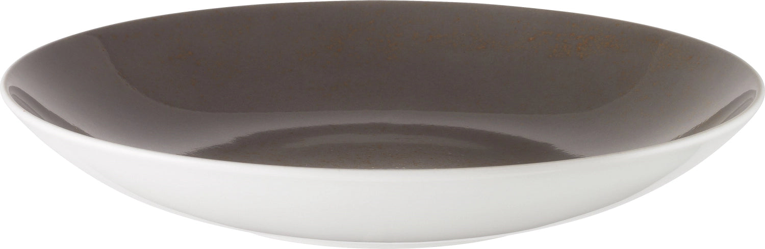 Eleganter, tiefenrunder Coupe-Teller in edlem Dunkelgrau von Schönwald, 24 cm, perfekt für ansprechende Servierideen und festliche Anlässe.
