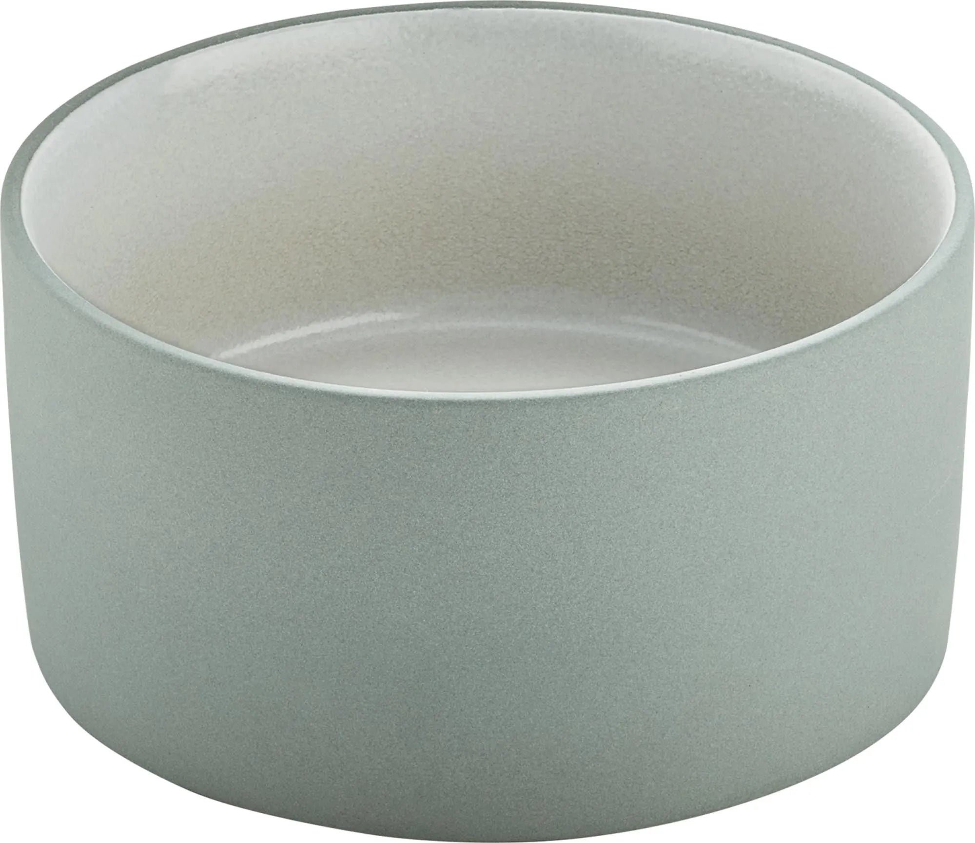 Elegante 2in1 Schüssel von Schönwald, 16cm, grau-weiß, aus robustem Steinzeug. Ideal für Salate, Snacks, spülmaschinenfest.