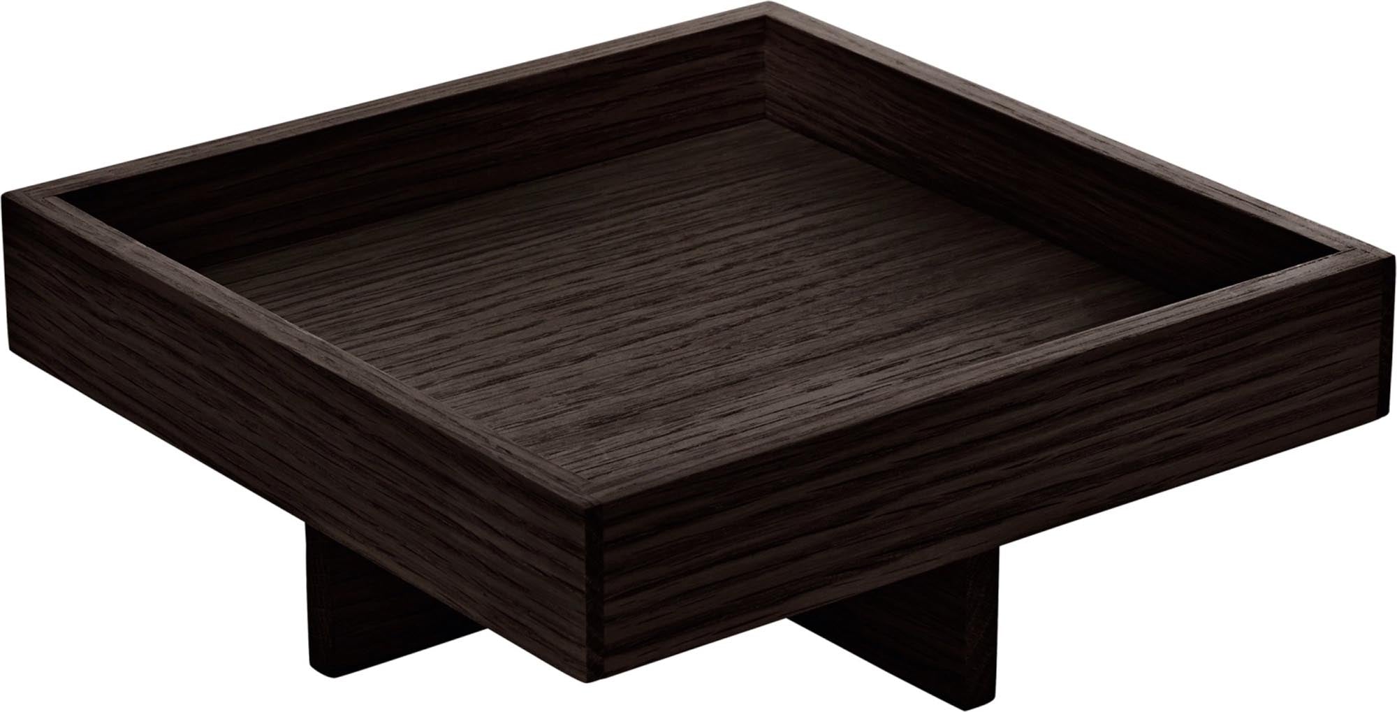Eleganter Menage aus robustem Wengeholz, 18x18cm, 4cm hoch. Perfekt für Gewürze, passt in jede moderne Tischdekoration.