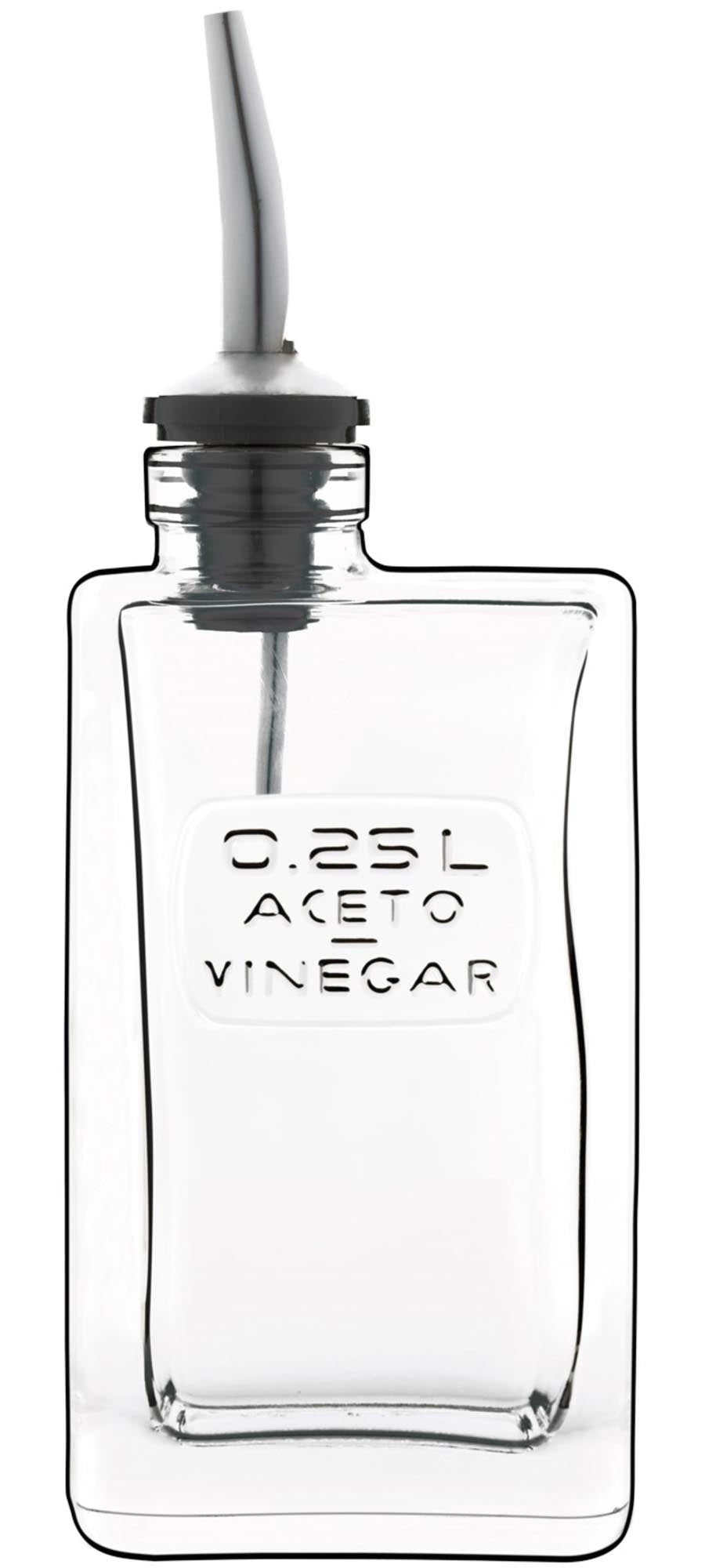Stilvolle 0,25L Essigflasche von Schönwald, aus hochwertigem Glas, mit präzisem Ausgiesser. Perfekt für jede Küche.