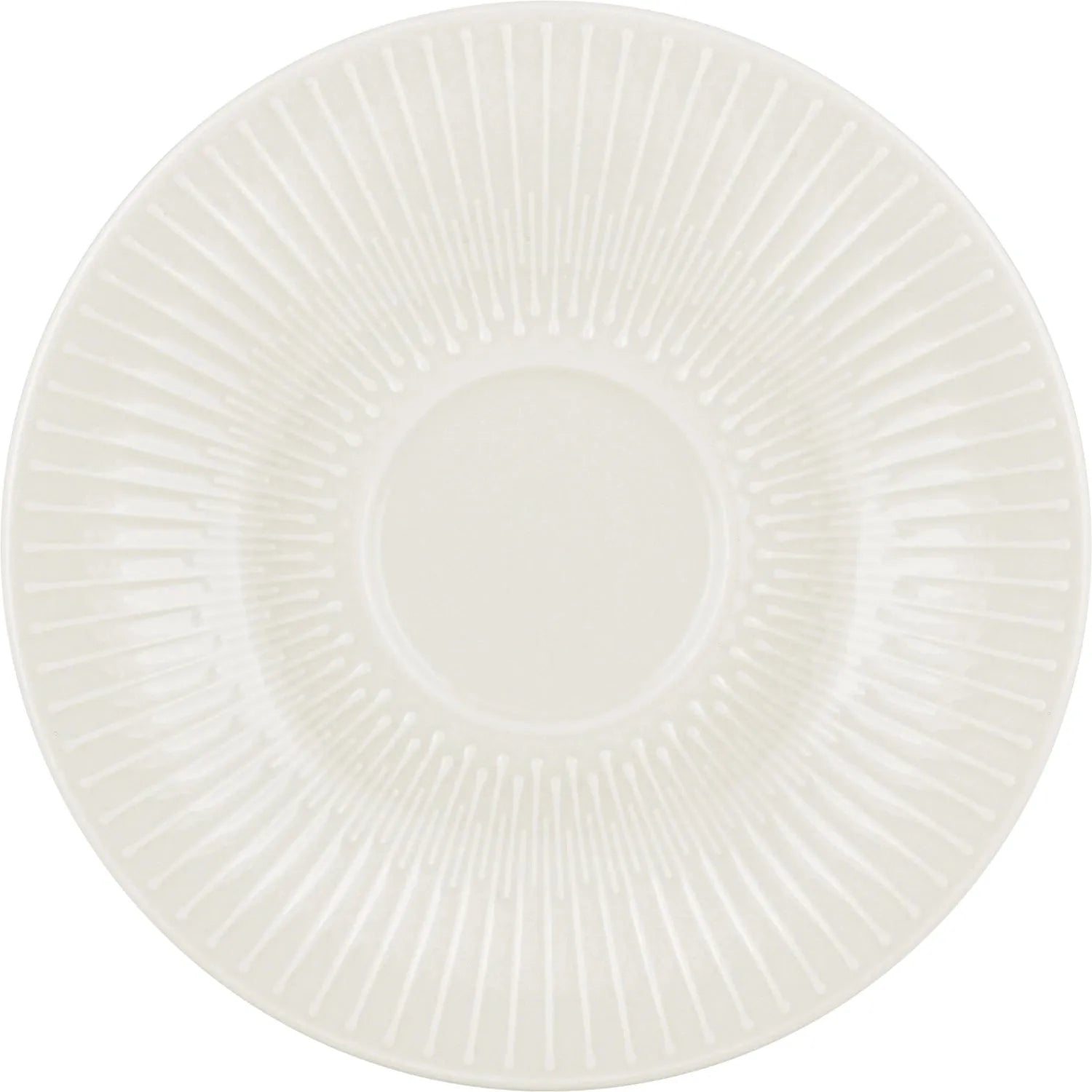 Elegante 16cm Untertasse aus robustem Porzellan mit feiner Reliefstruktur, ideal für stilvolle Kaffeetafeln. Pflegeleicht und spülmaschinenfest.