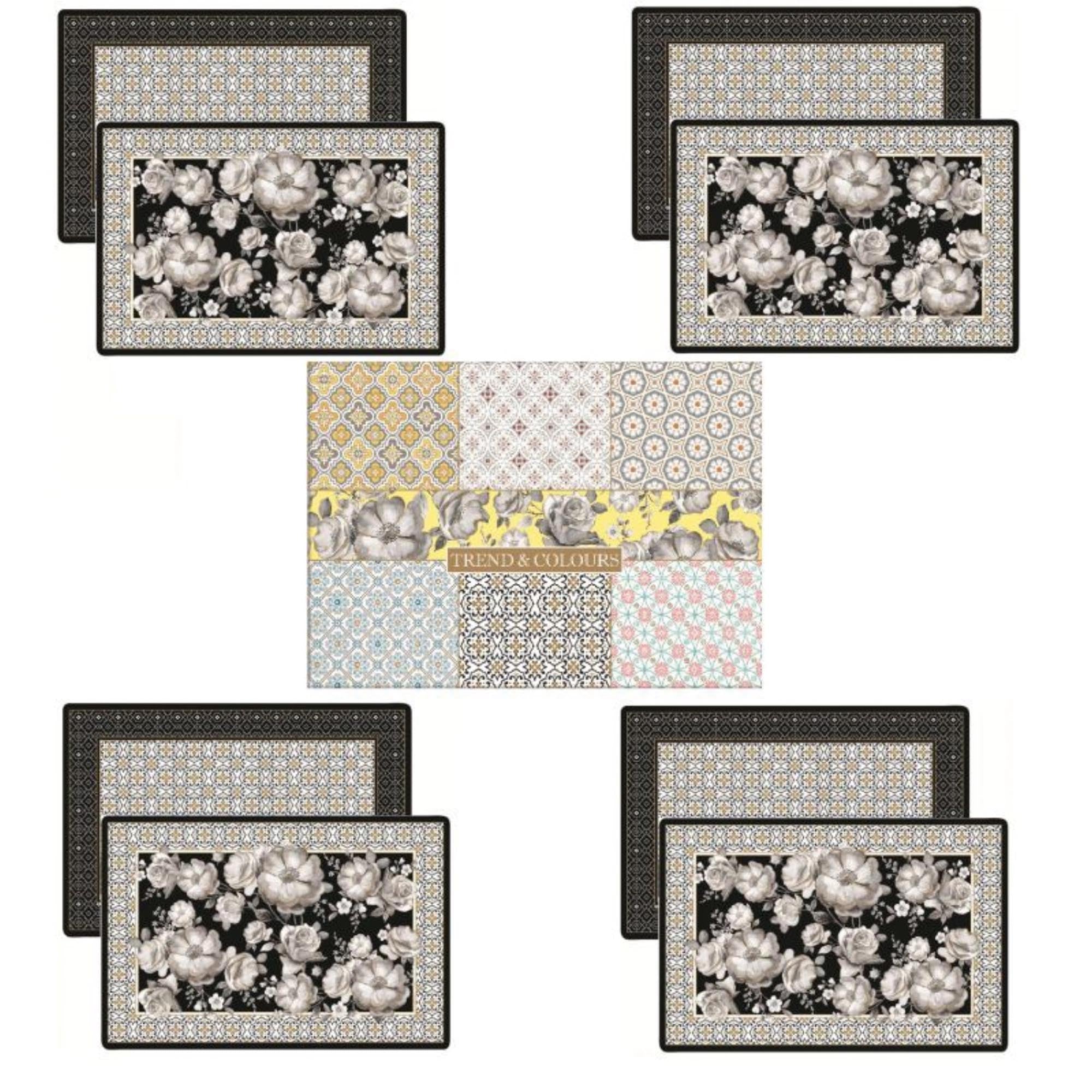 4er Set Trend und Colours Tischset, schwarz, 45x30cm