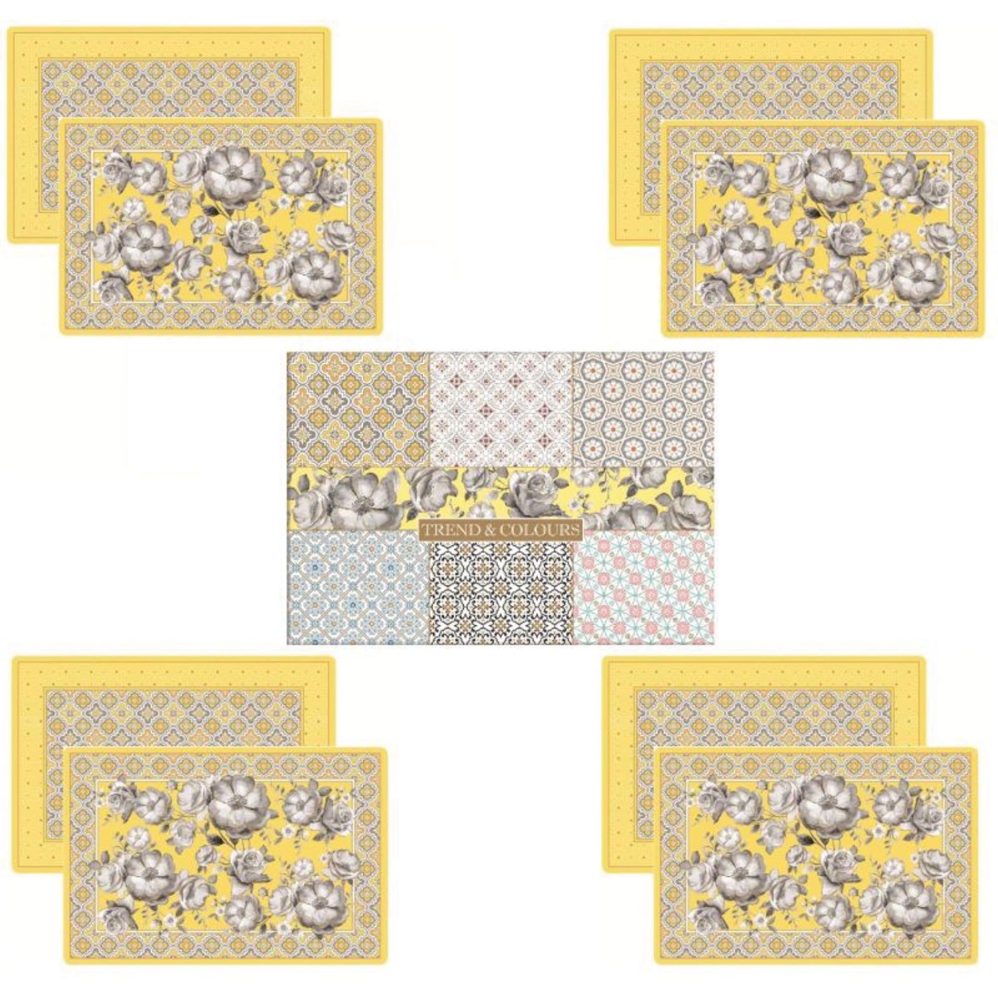 4er Set Trend und Colours Tischset, gelb, 45x30cm