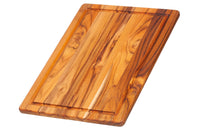 Teak cutting and serving board with juice trille, 40x28x1.4 cm