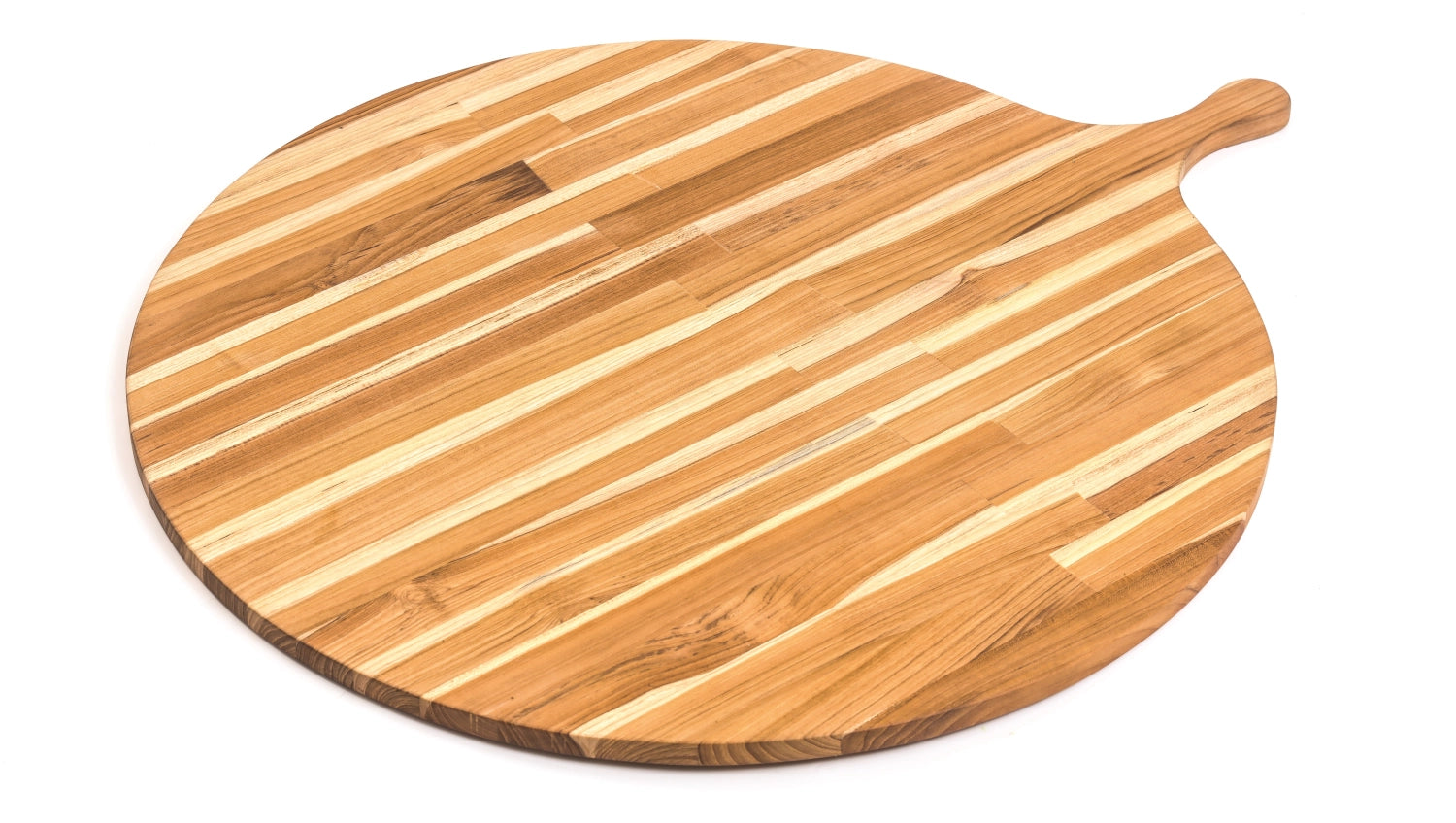 Teak Antipasti Platte rund mit Griff, 55.8x1.4 cm - KAQTU Design