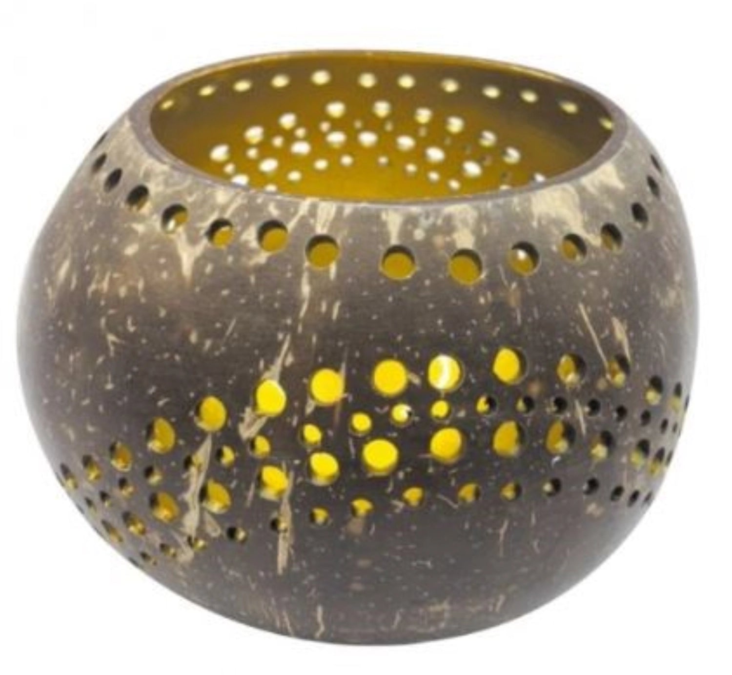Teelichthalter Kokosnuss Wellen Gold 14cm in Silber präsentiert im Onlineshop von KAQTU Design AG. Teelichthalter ist von Nuts Innovations