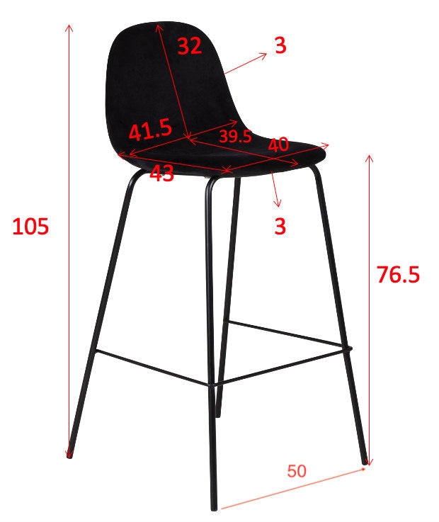 Polar Barstuhl in Schwarz präsentiert im Onlineshop von KAQTU Design AG. Barstuhl ist von Venture Home