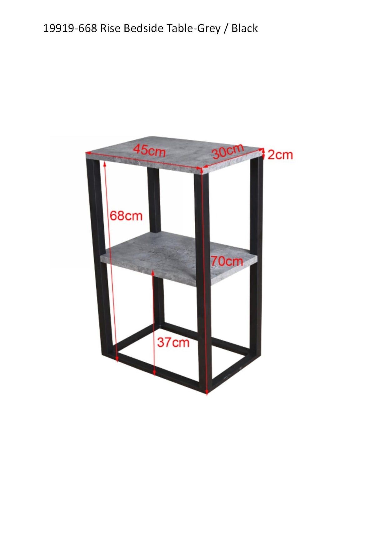 Rise Tisch in Grau präsentiert im Onlineshop von KAQTU Design AG. Nachttisch ist von Venture Home