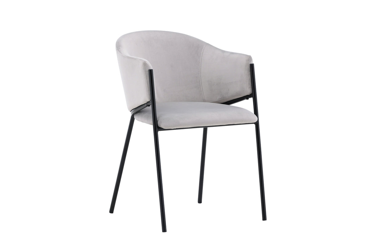 Evelina Esszimmerstuhl in Grau präsentiert im Onlineshop von KAQTU Design AG. Schalenstuhl mit Armlehne ist von Venture Home