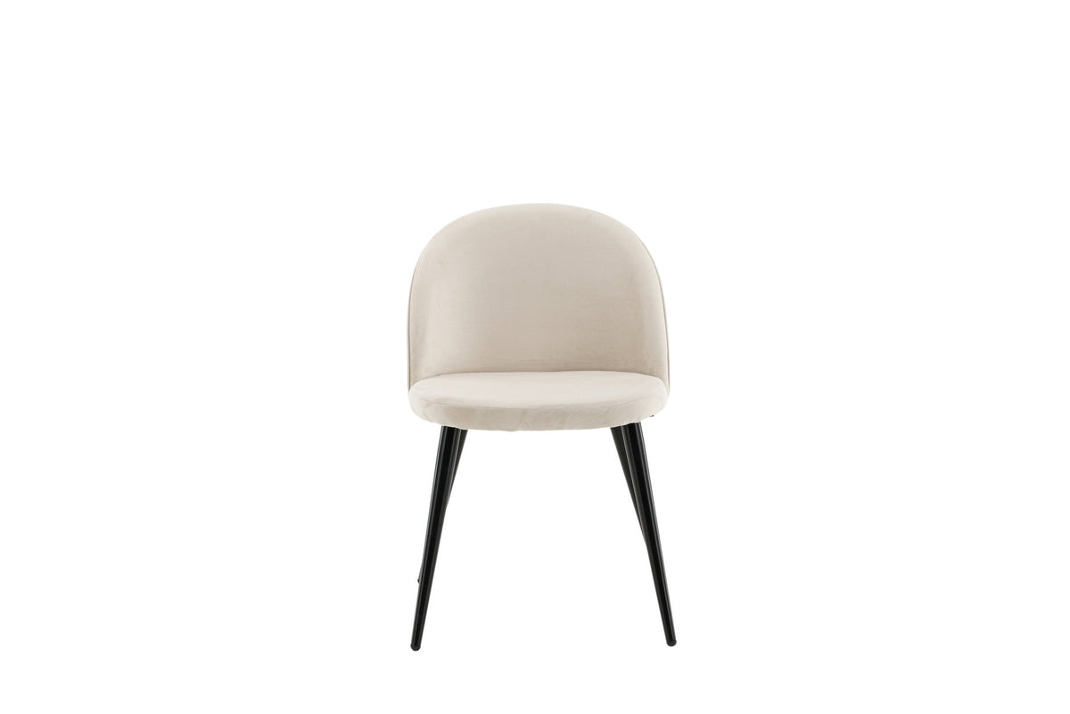 Velvet Matstol Stuhl in Beige / Schwarz präsentiert im Onlineshop von KAQTU Design AG. Schalenstuhl ist von Venture Home